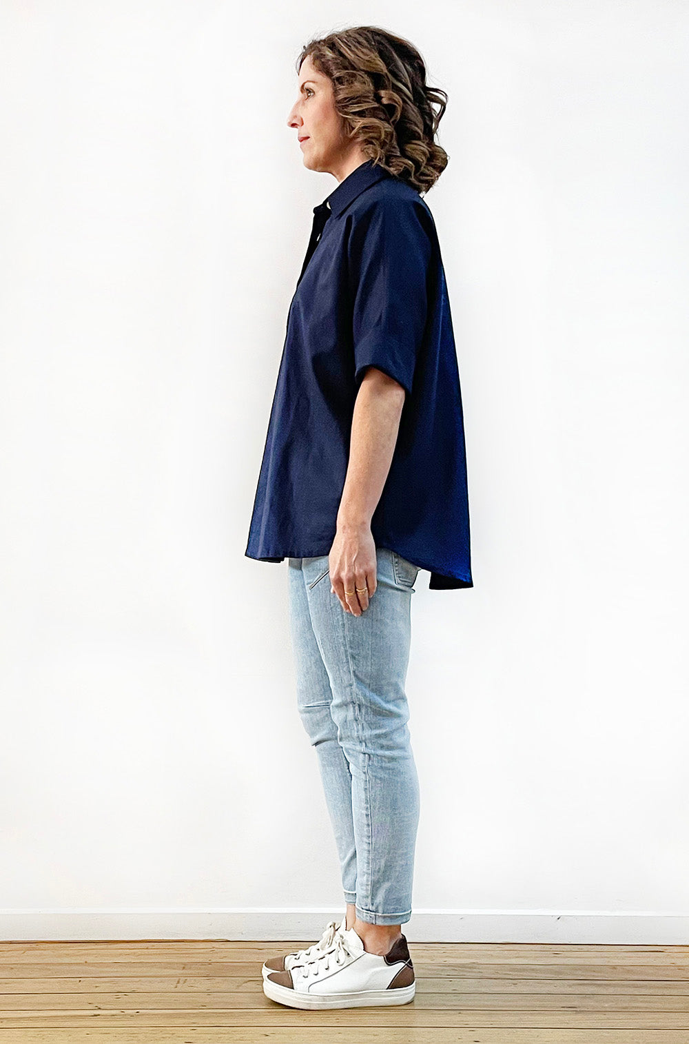 LINEN RELAXED SHIRT NAVY