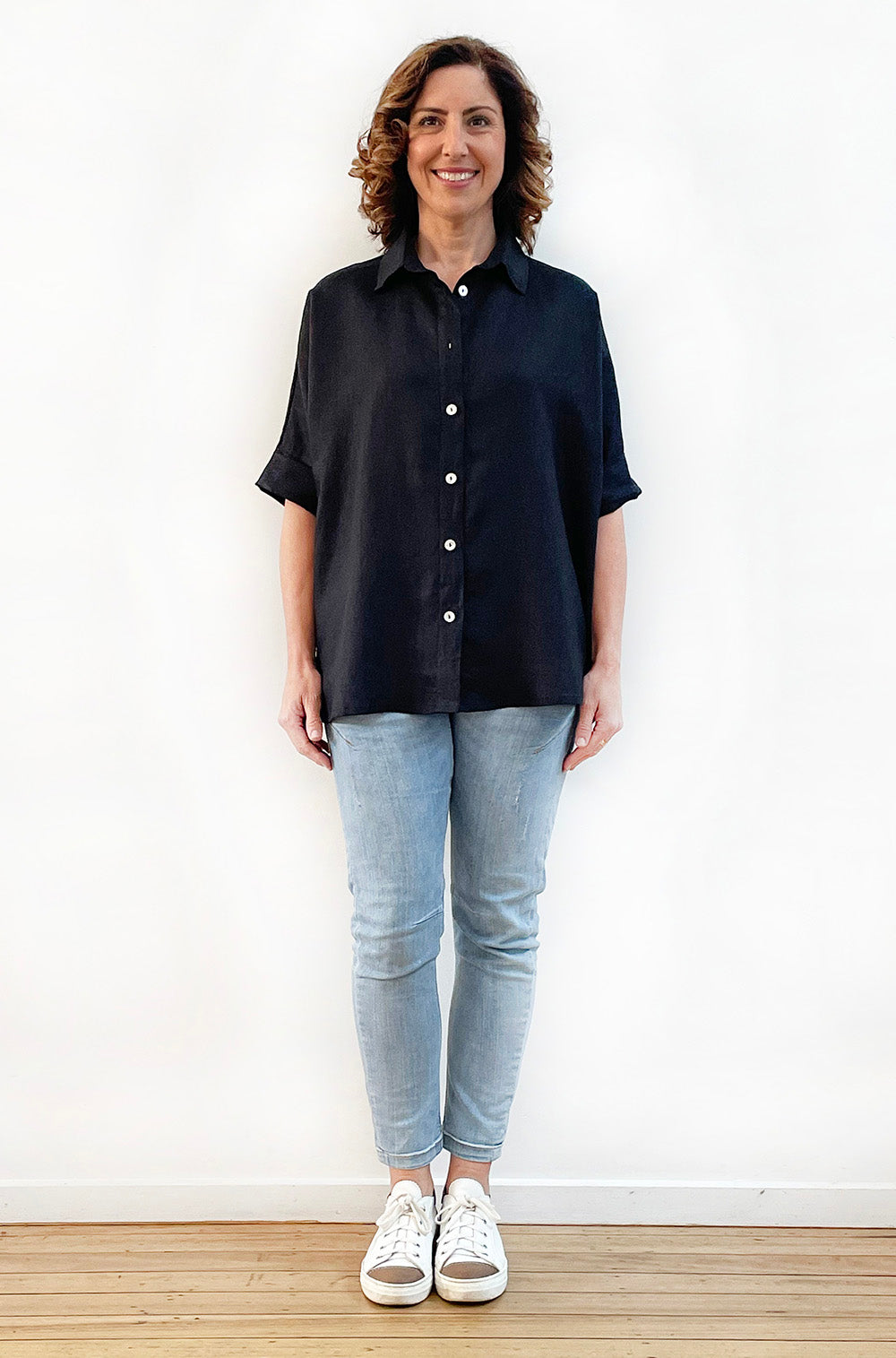 LINEN RELAXED SHIRT BLACK