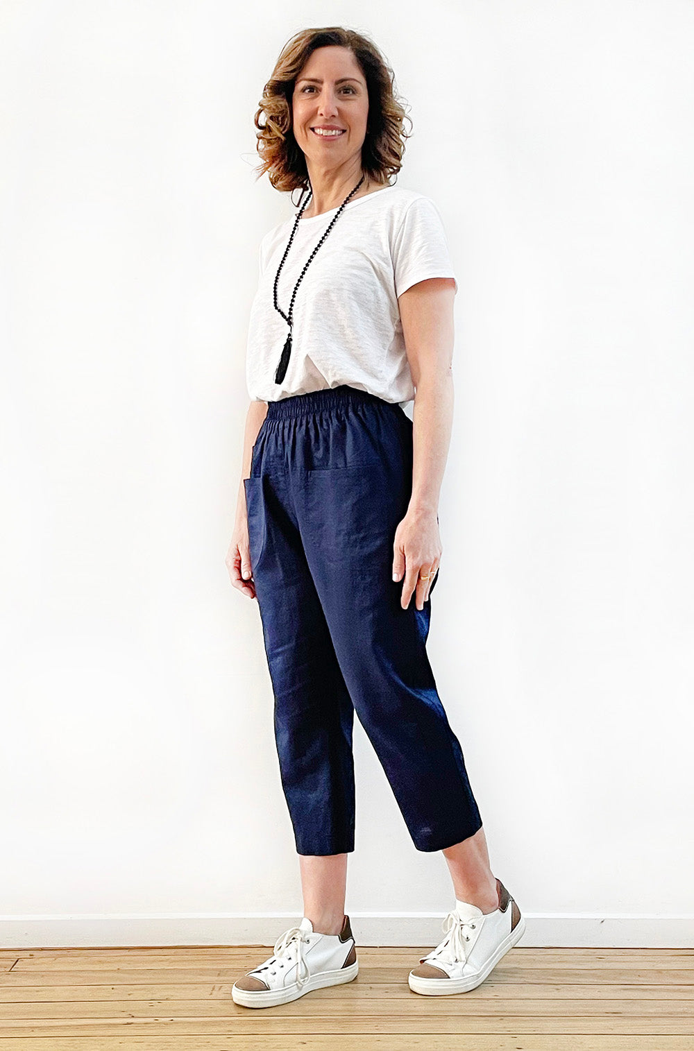 LINEN POCKET PANT NAVY