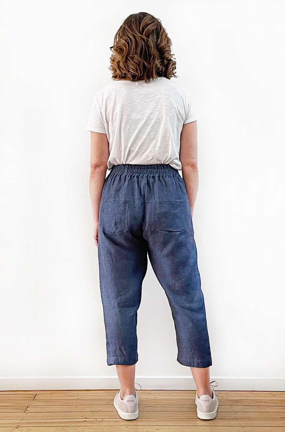 LINEN POCKET PANT BLUE BASKETWEAVE