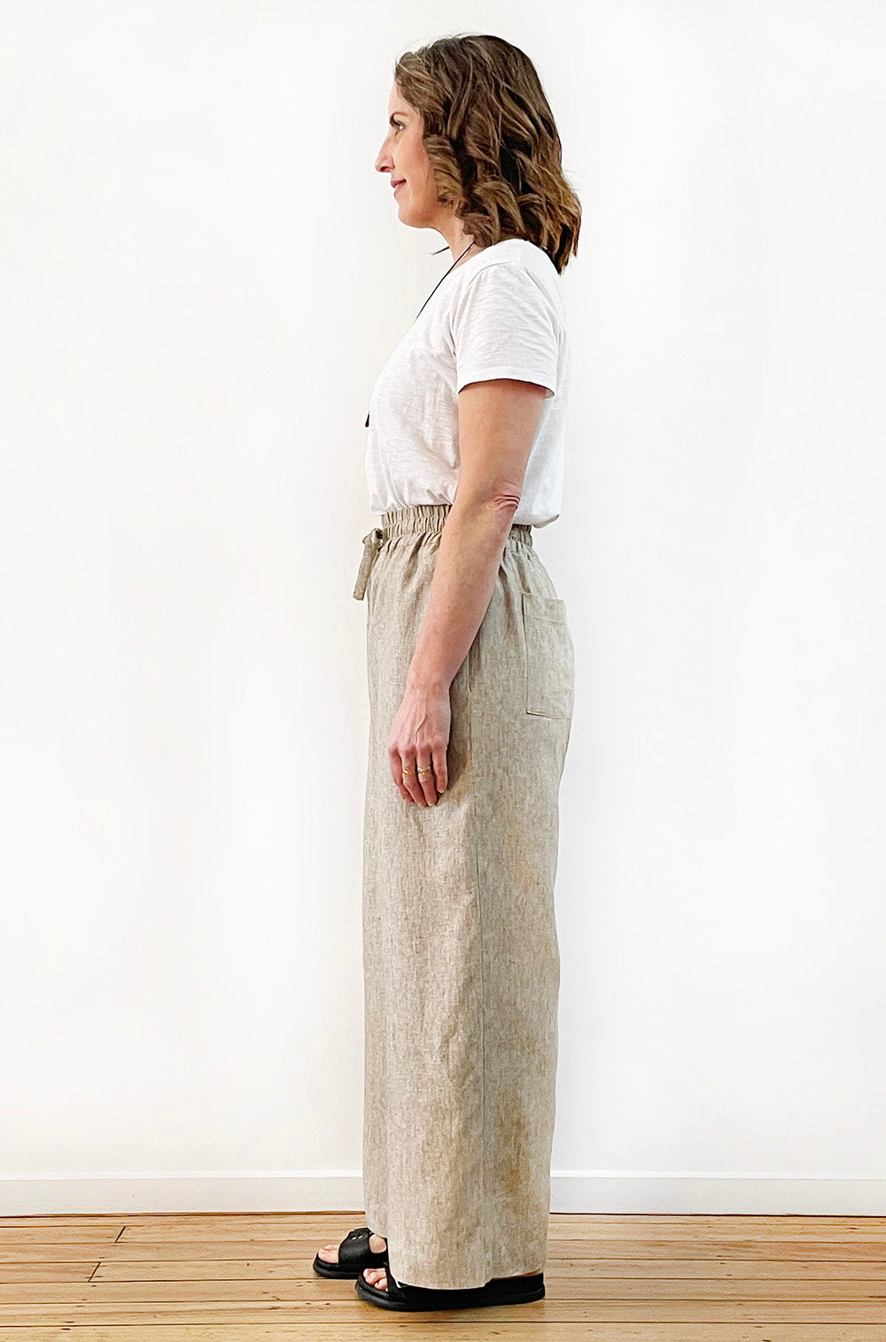 LINEN PALAZZO PANT SAND