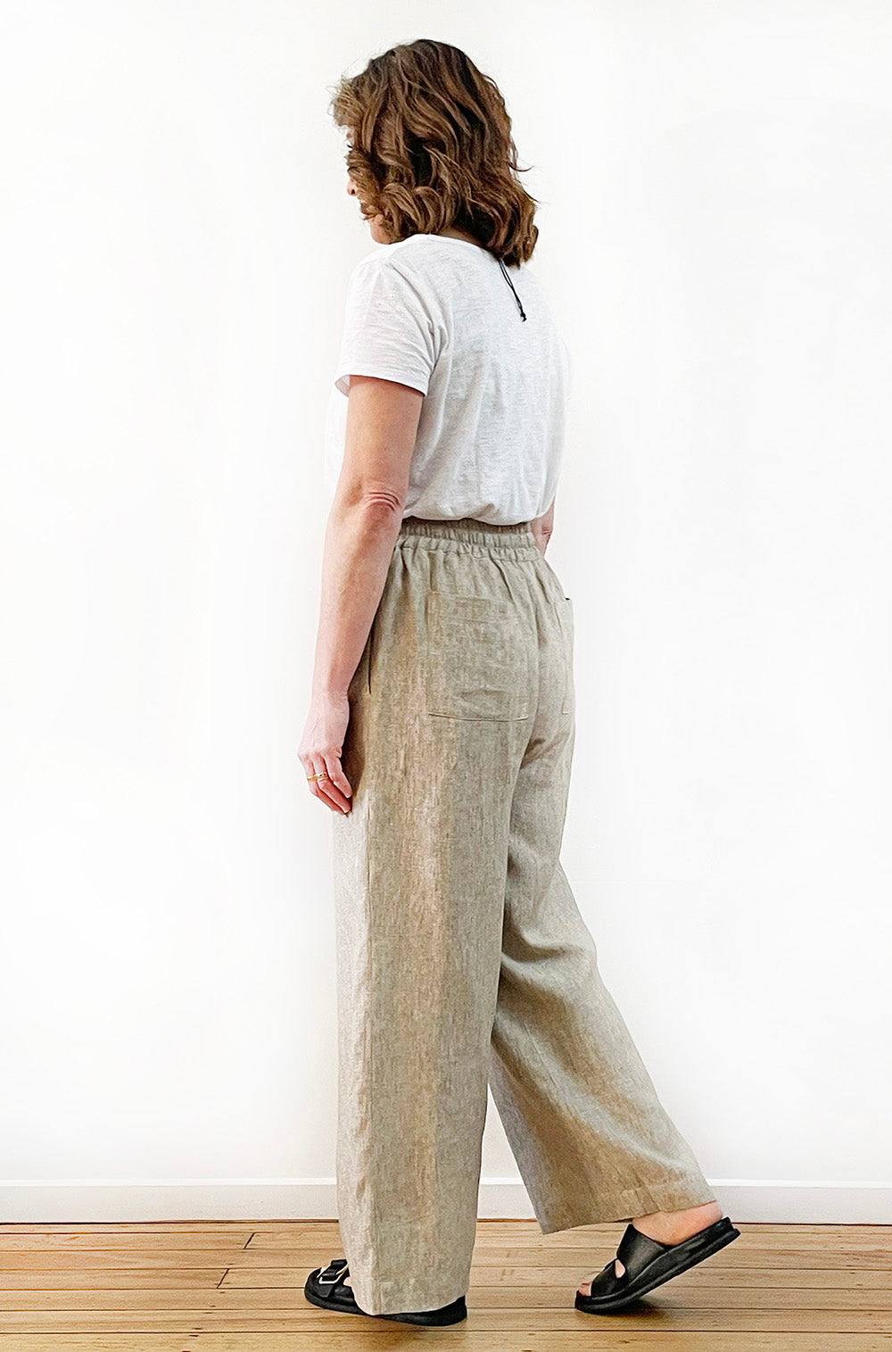 LINEN PALAZZO PANT SAND