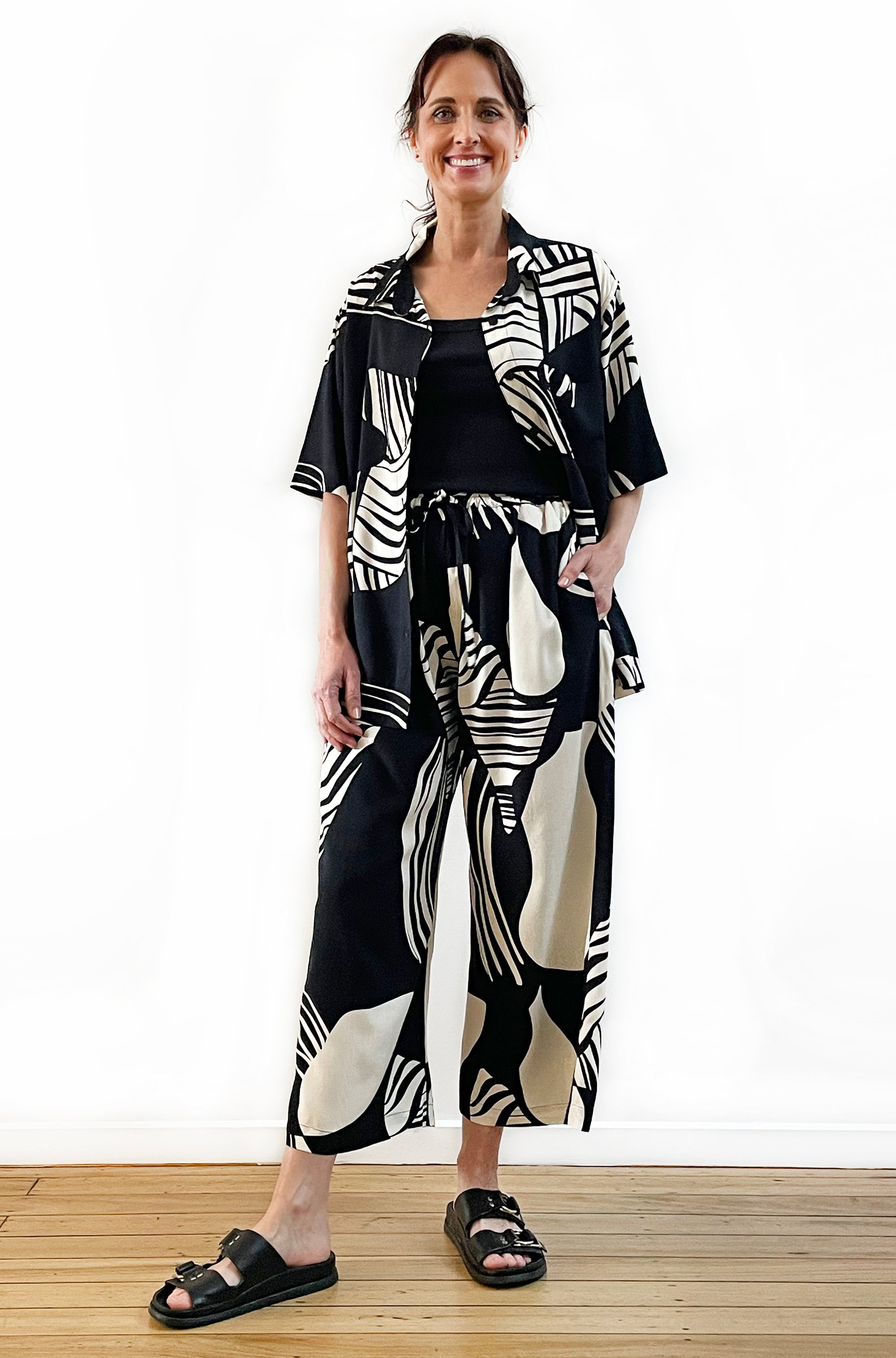 ART PRINT CROPPED WIDE LEG