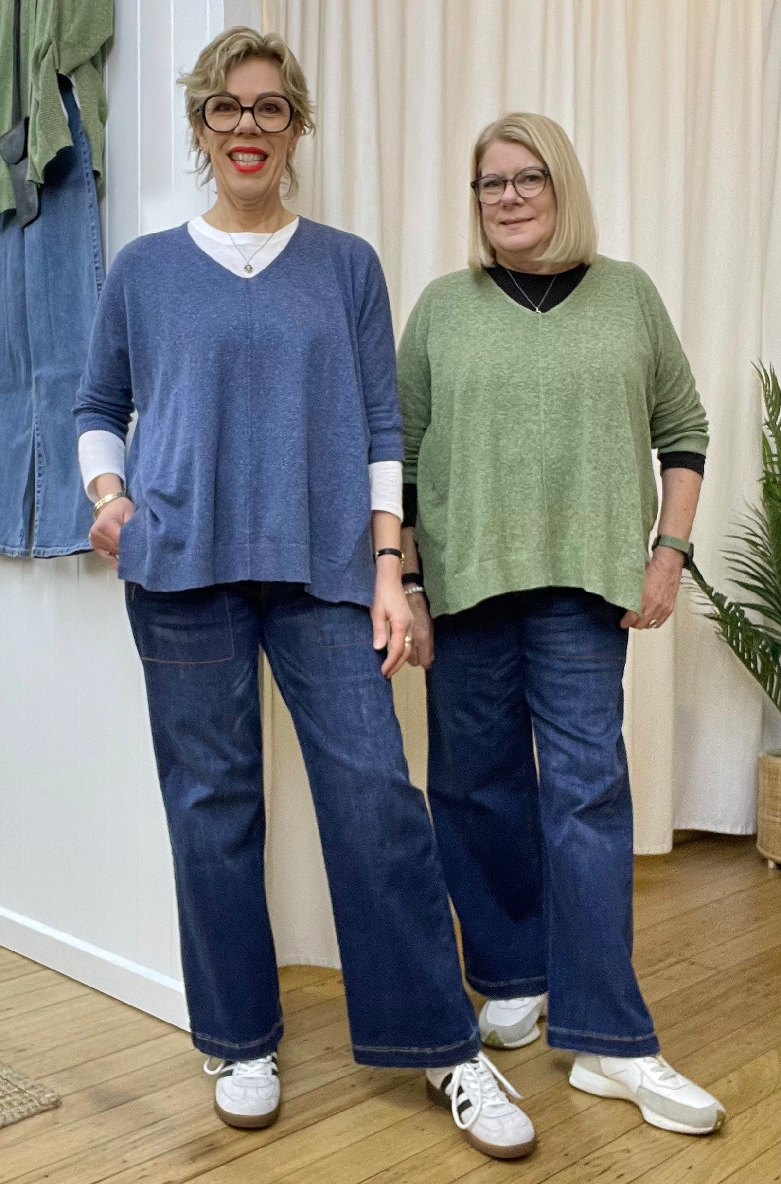 BRIDGE & LORD LINEN COTTON OVERSIZED BOXY PULLOVER DENIM
