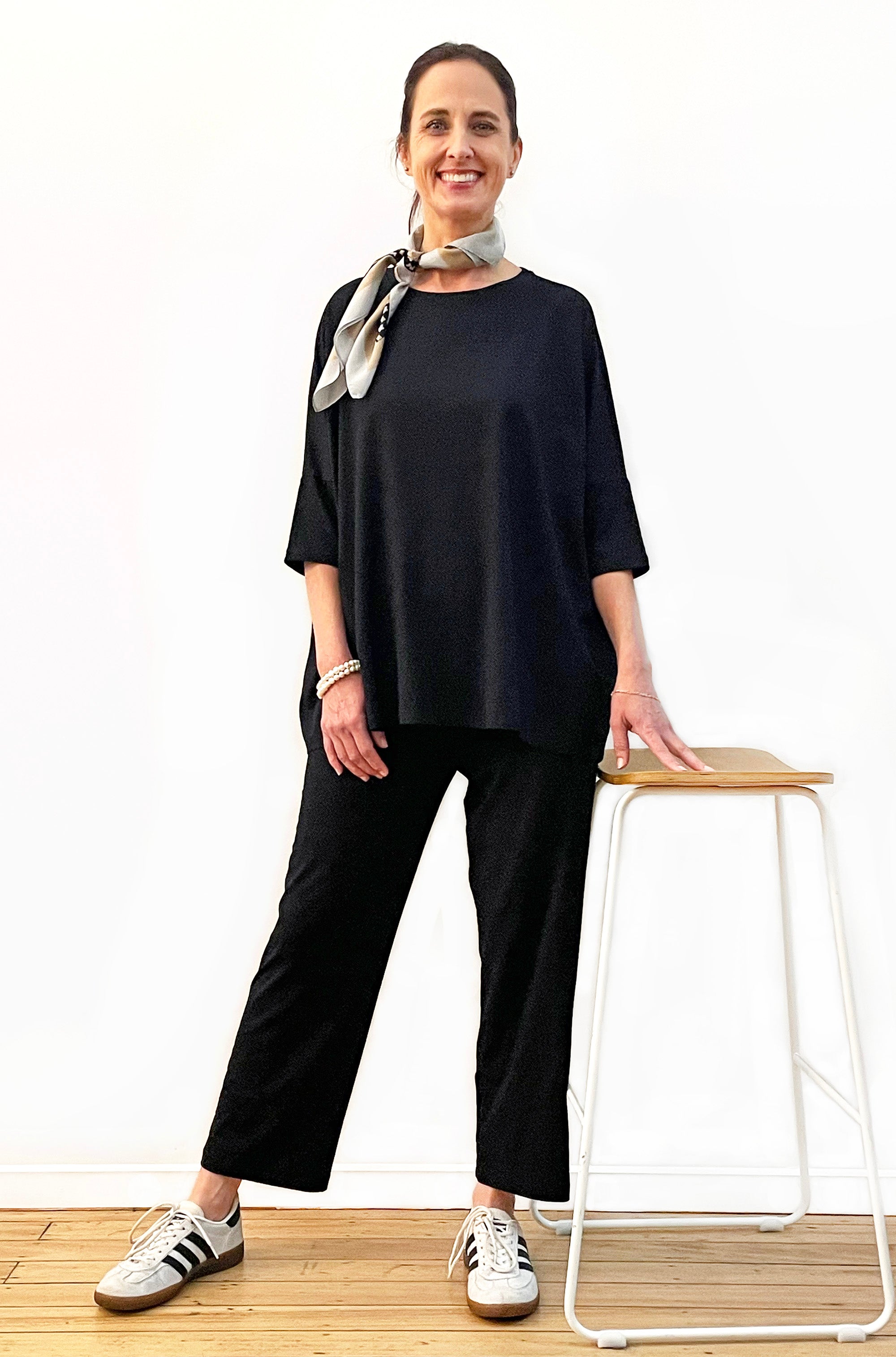 BAMBOO 7/8 STRAIGHT LEG PANT BLACK