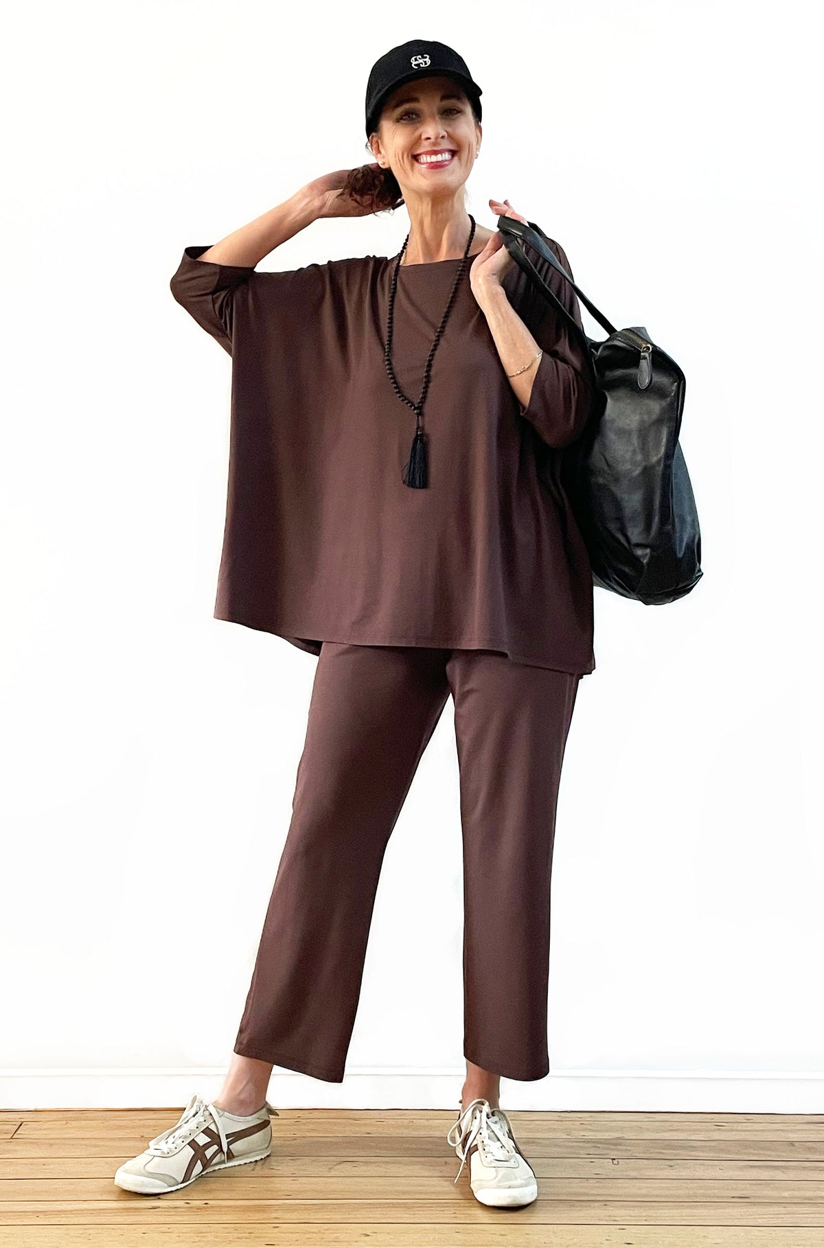 BAMBOO FOLDOVER 7/8 PANT CHOCOLATE