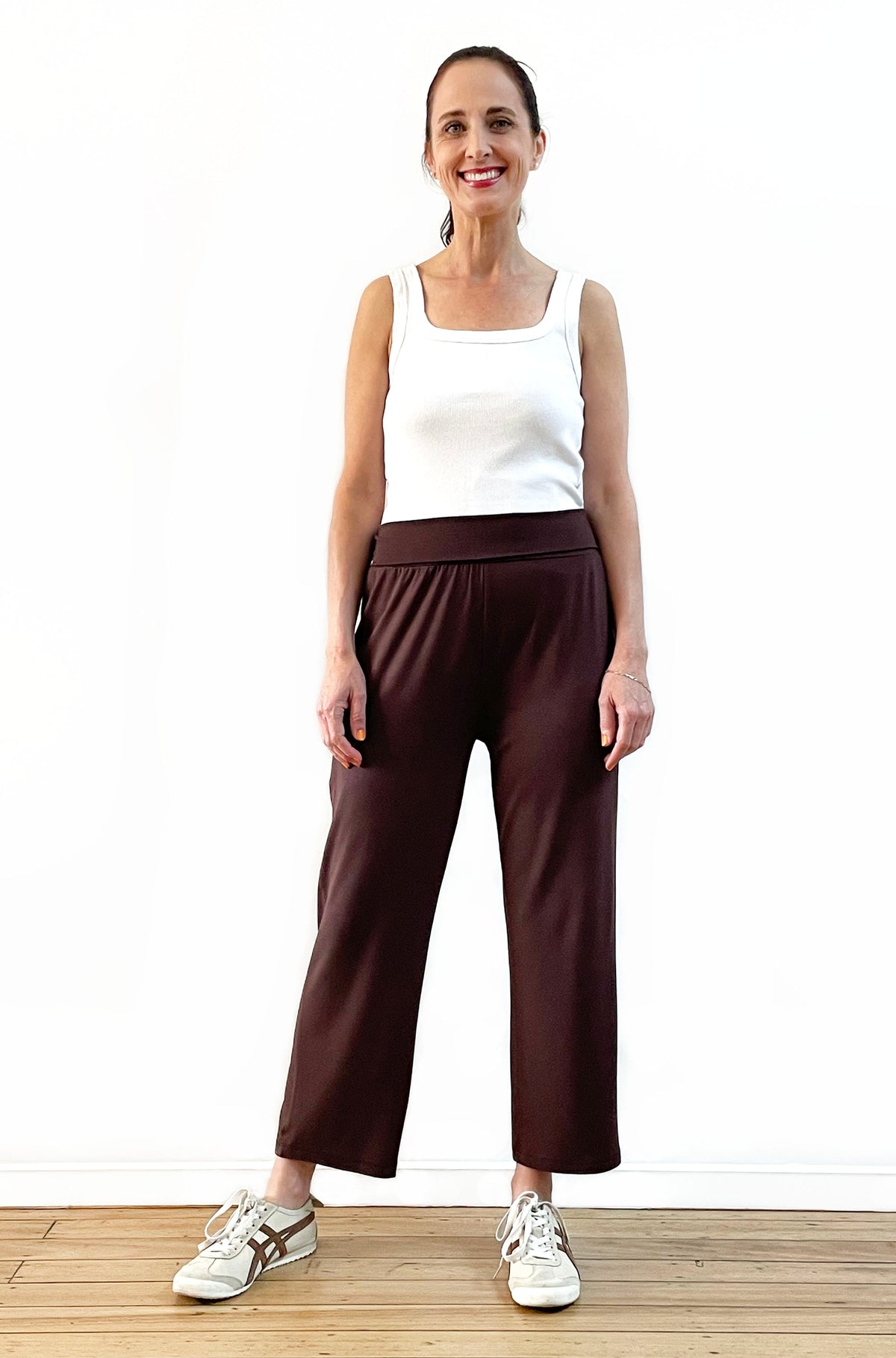 BAMBOO FOLDOVER 7/8 PANT CHOCOLATE