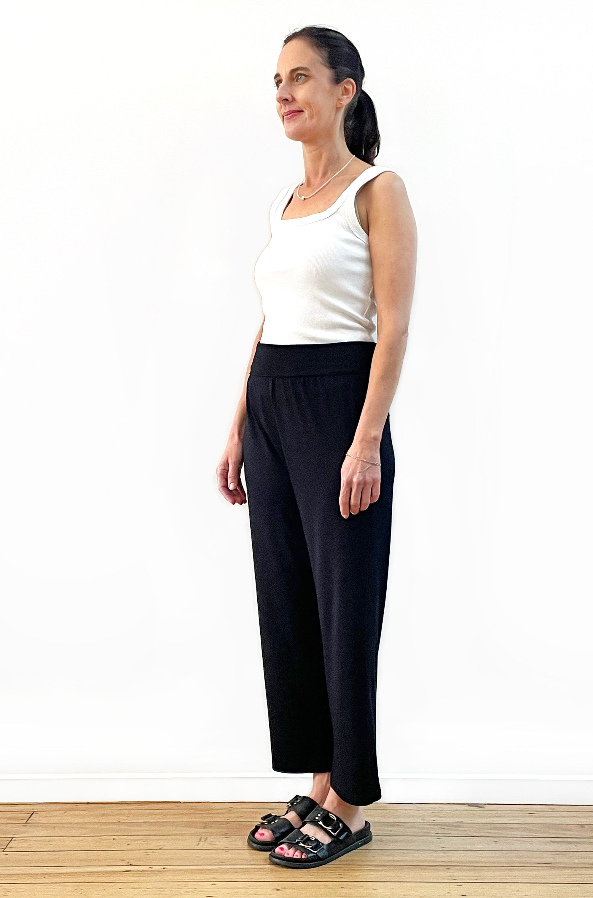 BAMBOO 7/8 STRAIGHT LEG PANT BLACK
