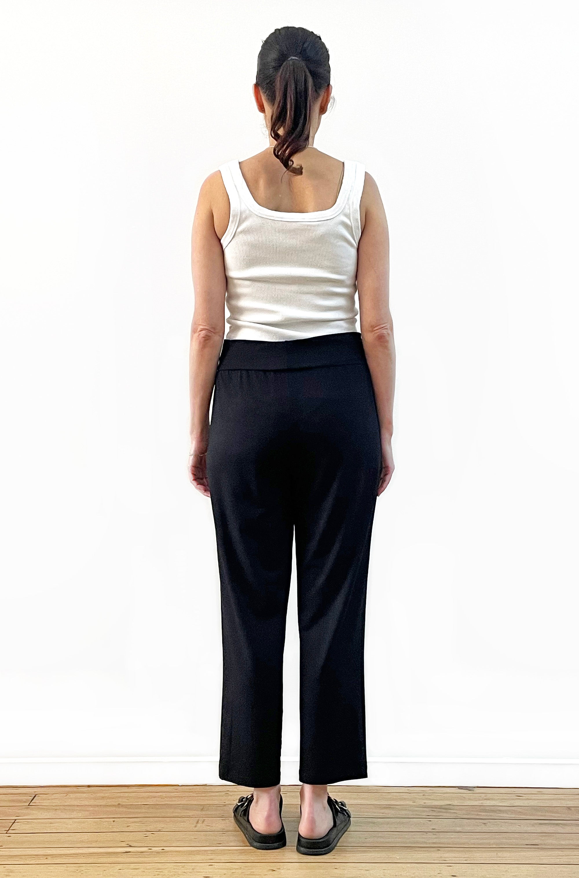 BAMBOO 7/8 STRAIGHT LEG PANT BLACK