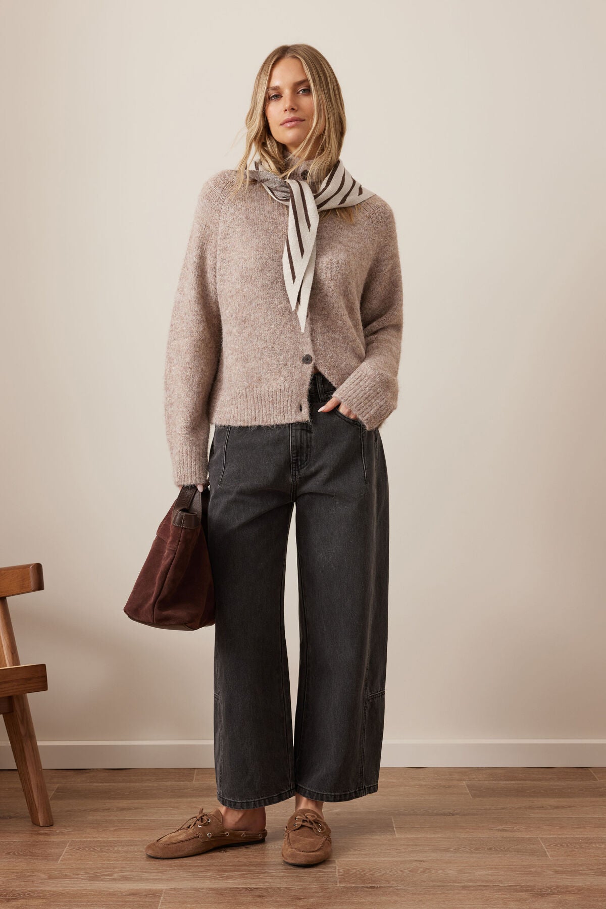 CERES LIFE DEMI BARREL JEAN FADED BLACK