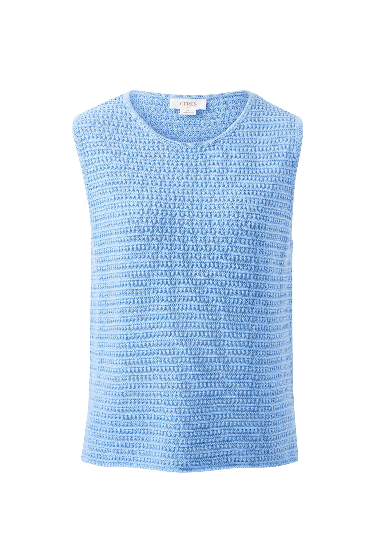 CERES LIFE MARGOT MESH KNIT TANK SKY BLUE
