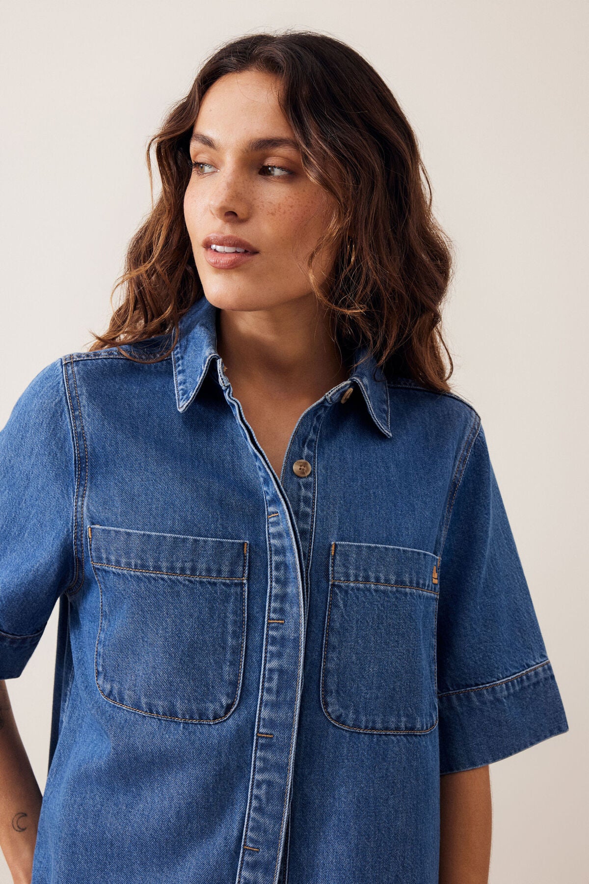 CERES LIFE NOA SHORT SLEEVE SHIRT FRESH INDIGO