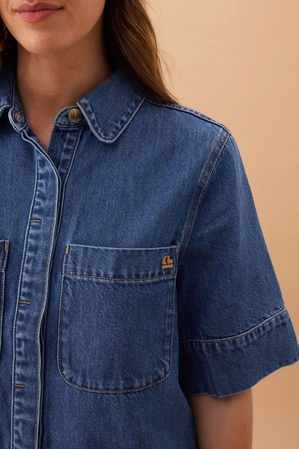 CERES LIFE NOA SHORT SLEEVE SHIRT FRESH INDIGO
