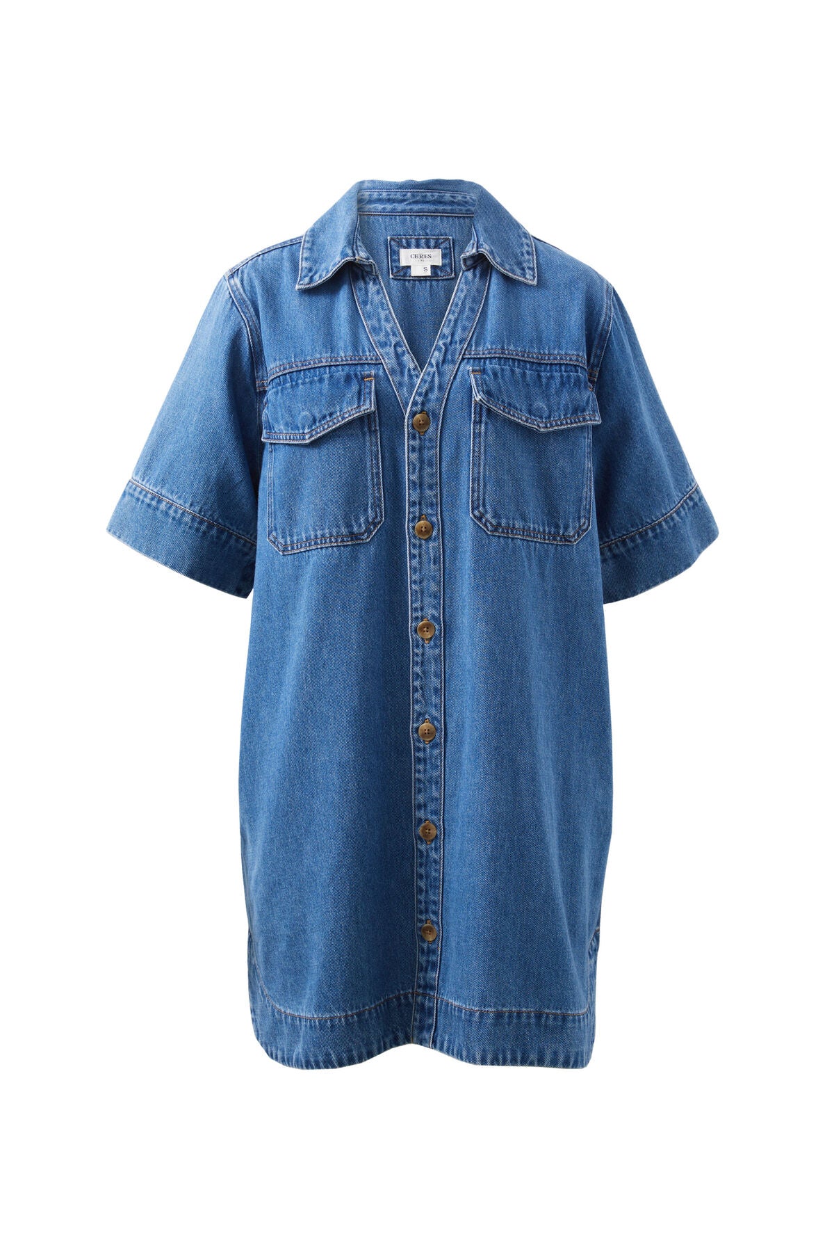 CERES LIFE RELAXED  SHIRT DRESS FRESH INDIGO