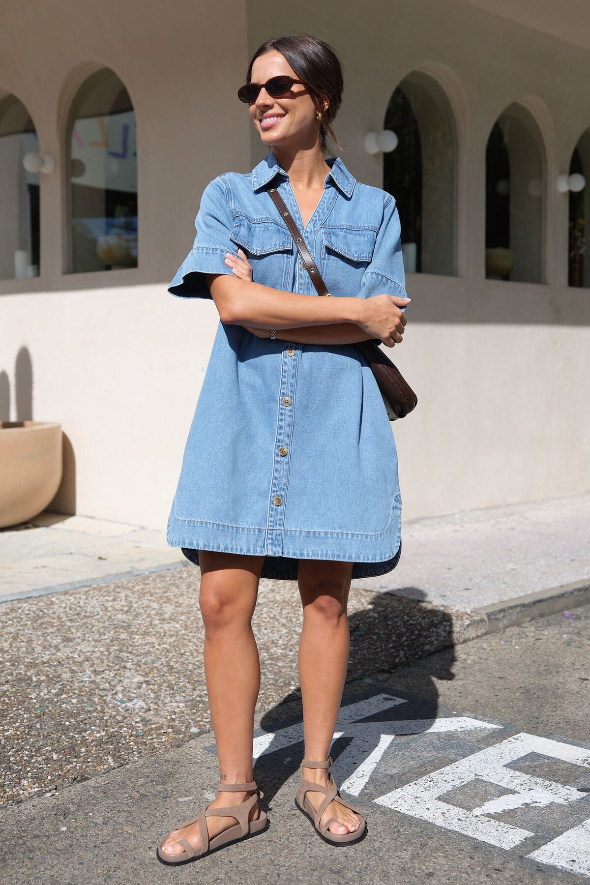 CERES LIFE SAMMY RELAXED SHIRT DRESS MID VINTAGE BLUE