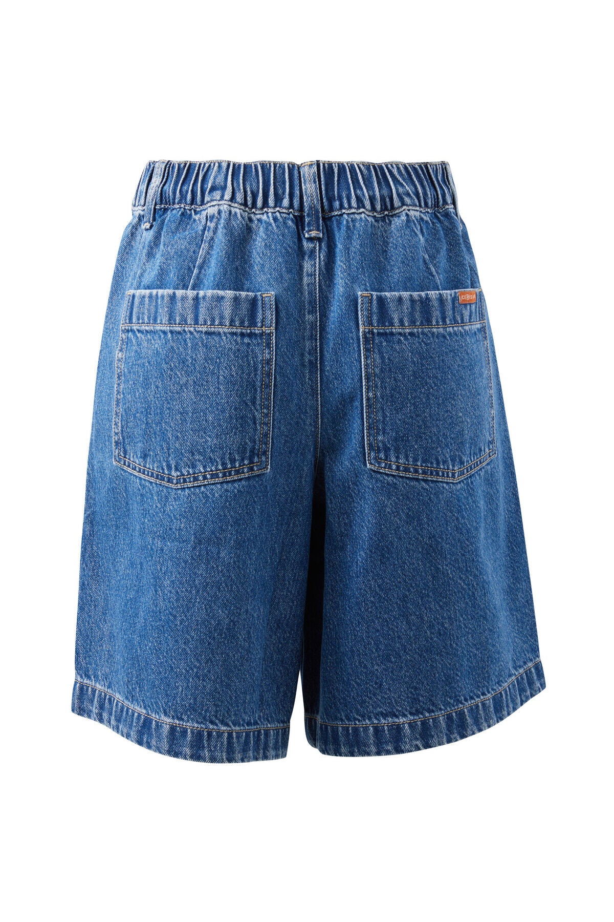 CERES LIFE SYLVIE LONGLINE PLEAT DENIM SHORT FRESH INDIGO