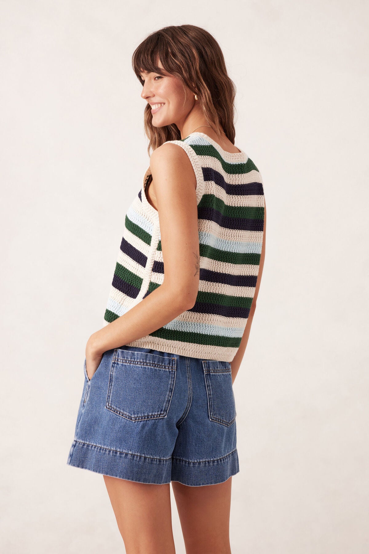 CERES LIFE TEXTURED MULTI STRIPE KNIT