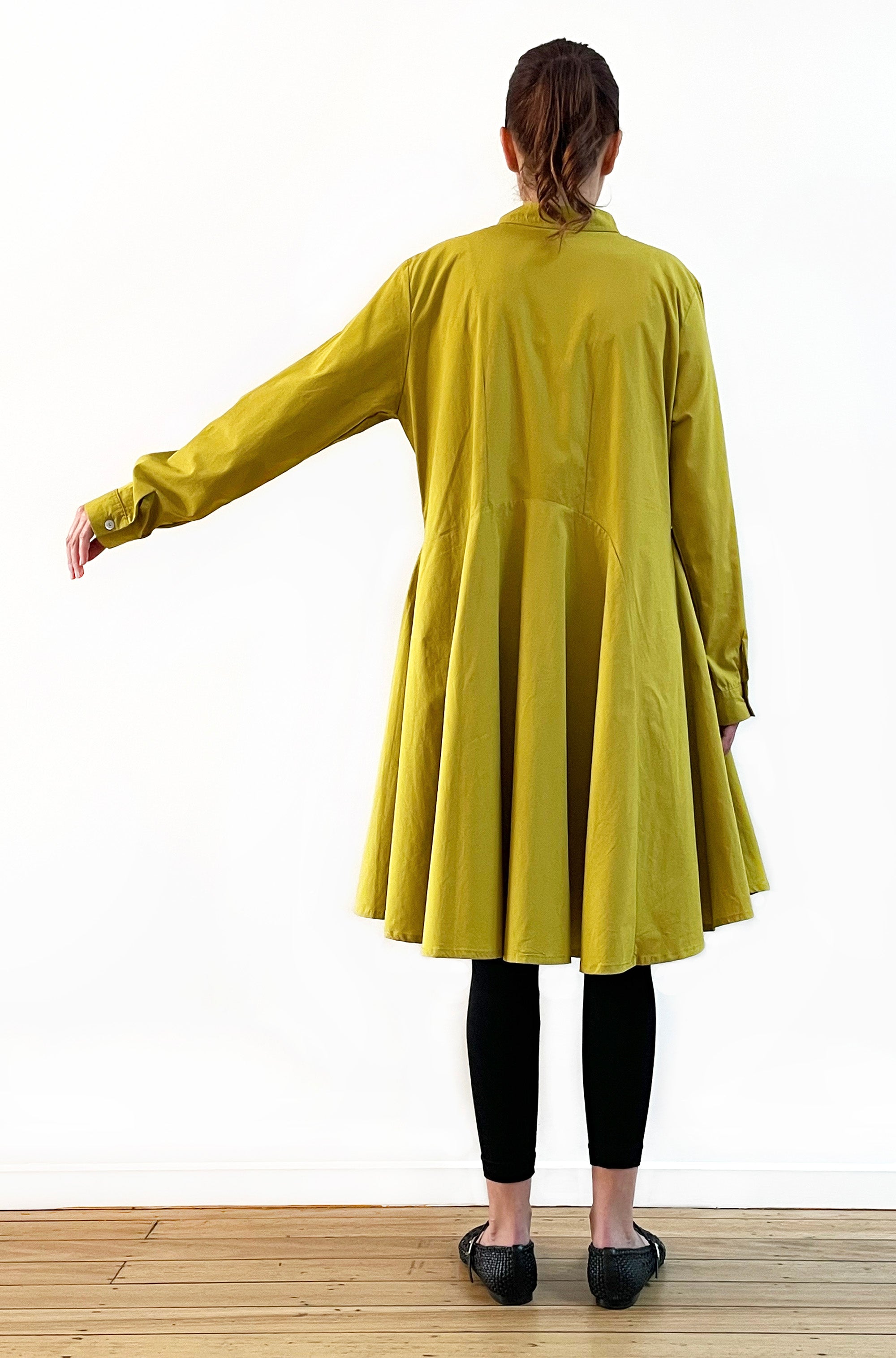 COTTON CURVED SKIRT TUNIC DRESS PICKLE