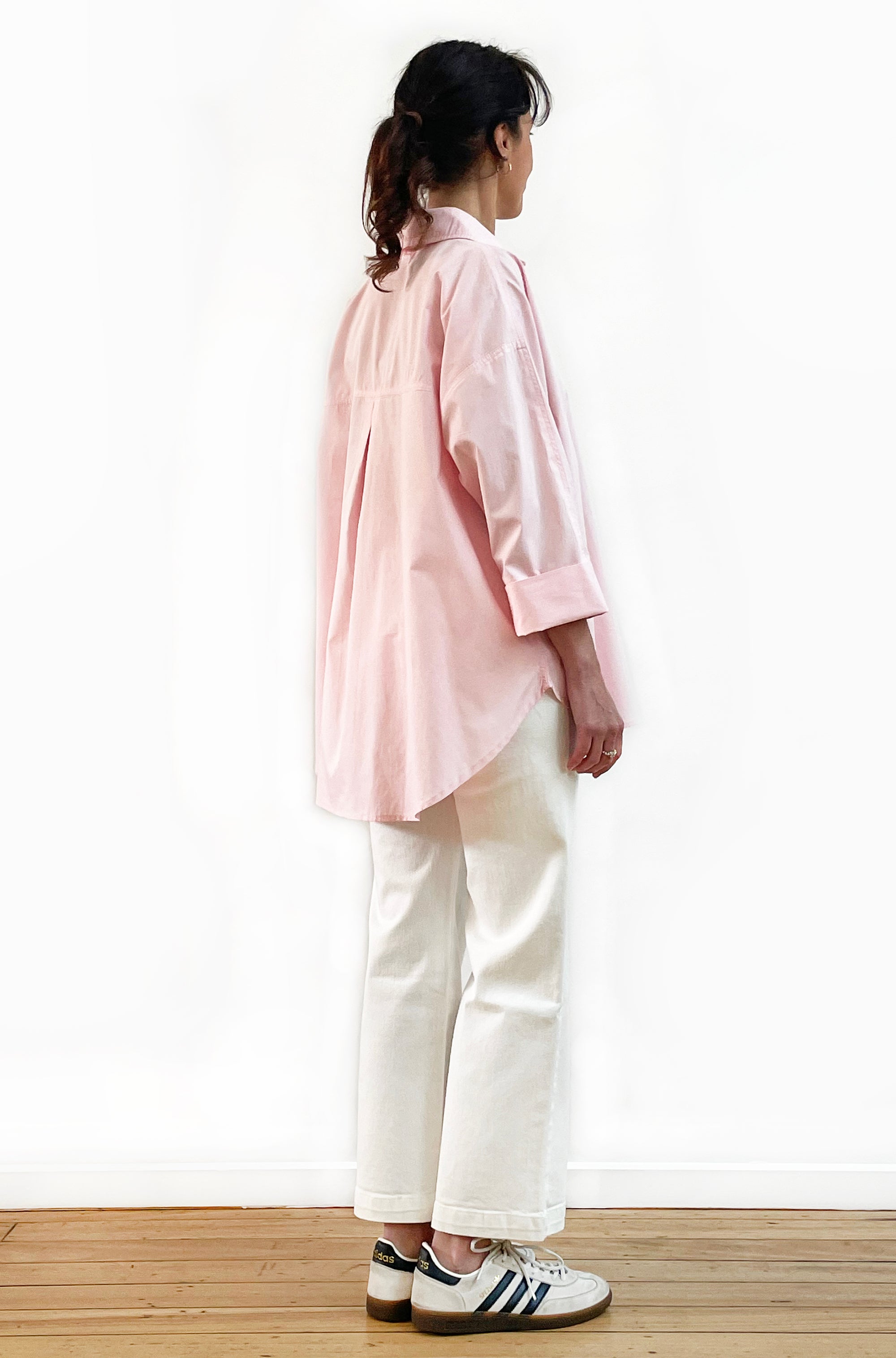 COTTON KIMONO SLEEVE SHIRT PALE PINK