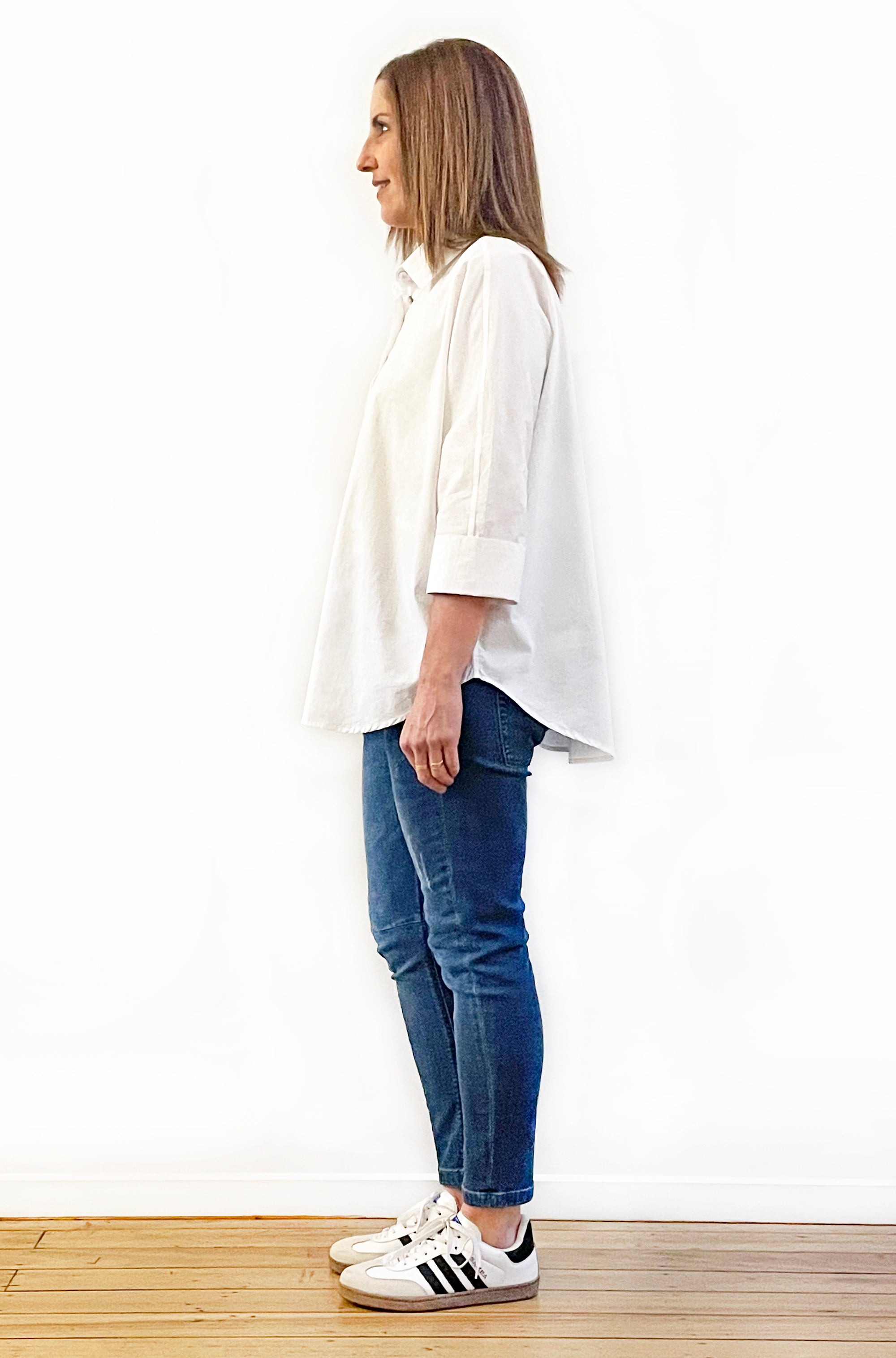 COTTON KIMONO SLEEVE SHIRT WHITE