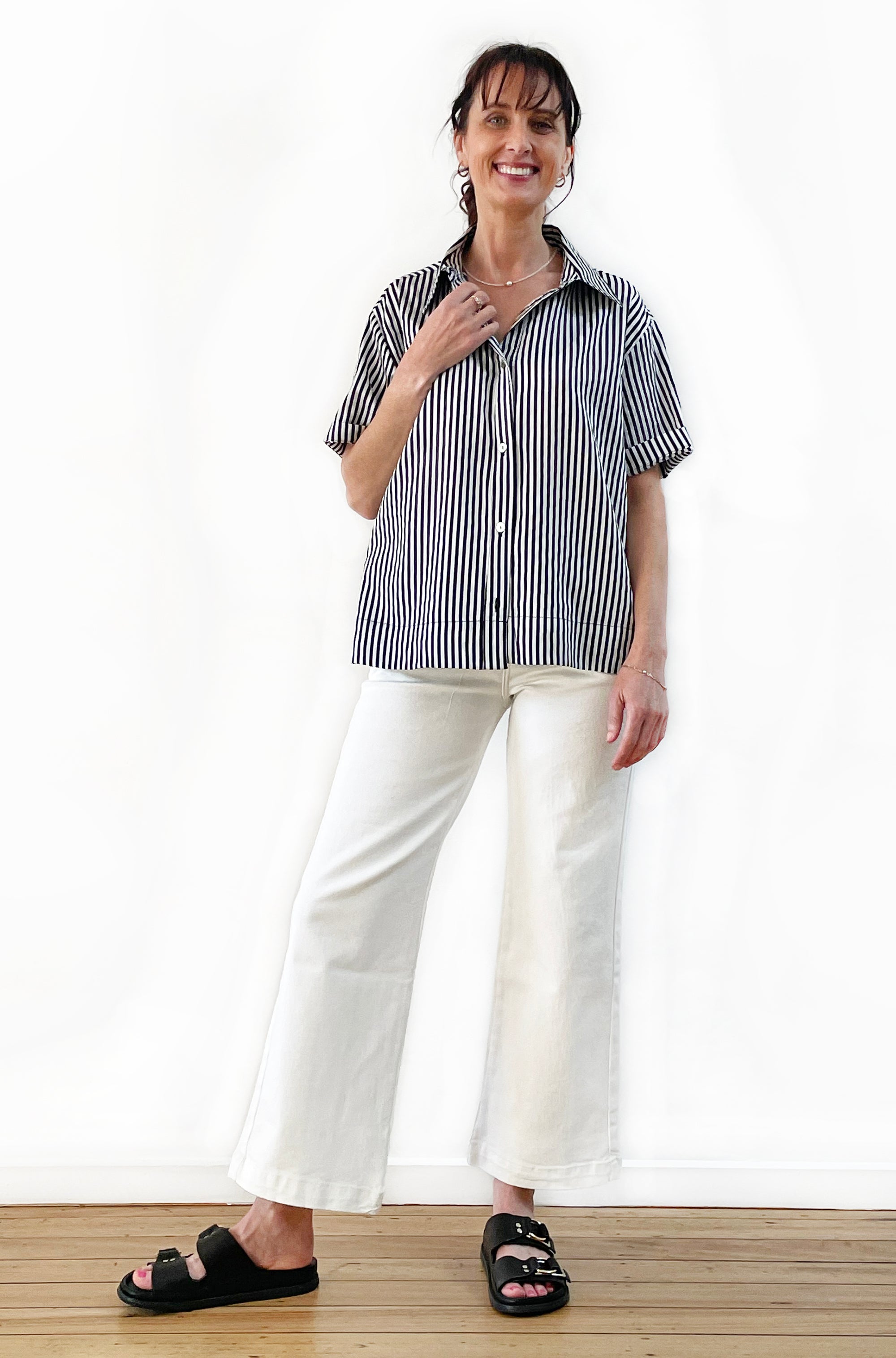 COTTON VOILE SHORT SLEEVE SHIRT STRIPE