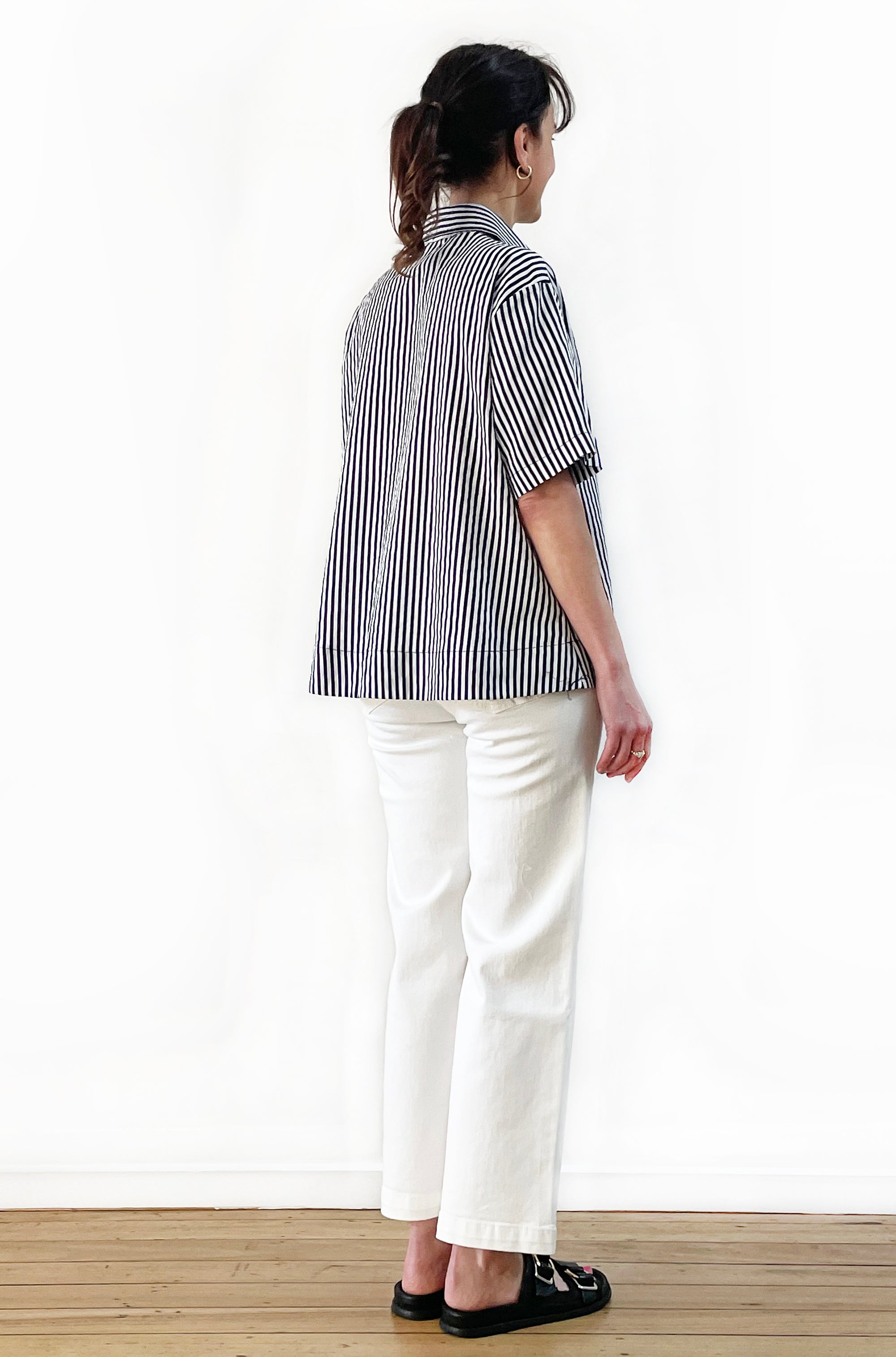 COTTON VOILE SHORT SLEEVE SHIRT STRIPE