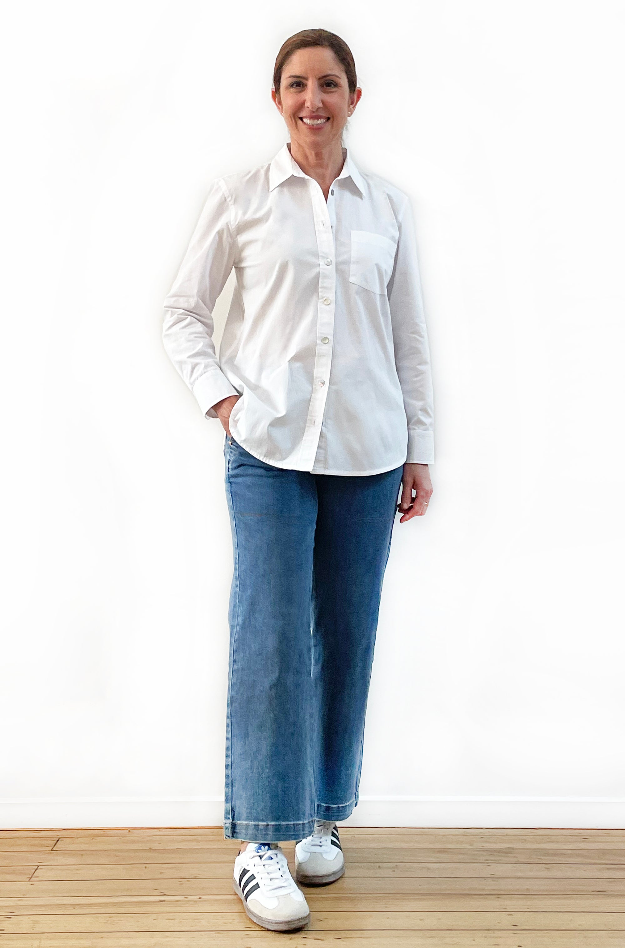 COTTON SLIM CUT CLASSIC SHIRT WHITE