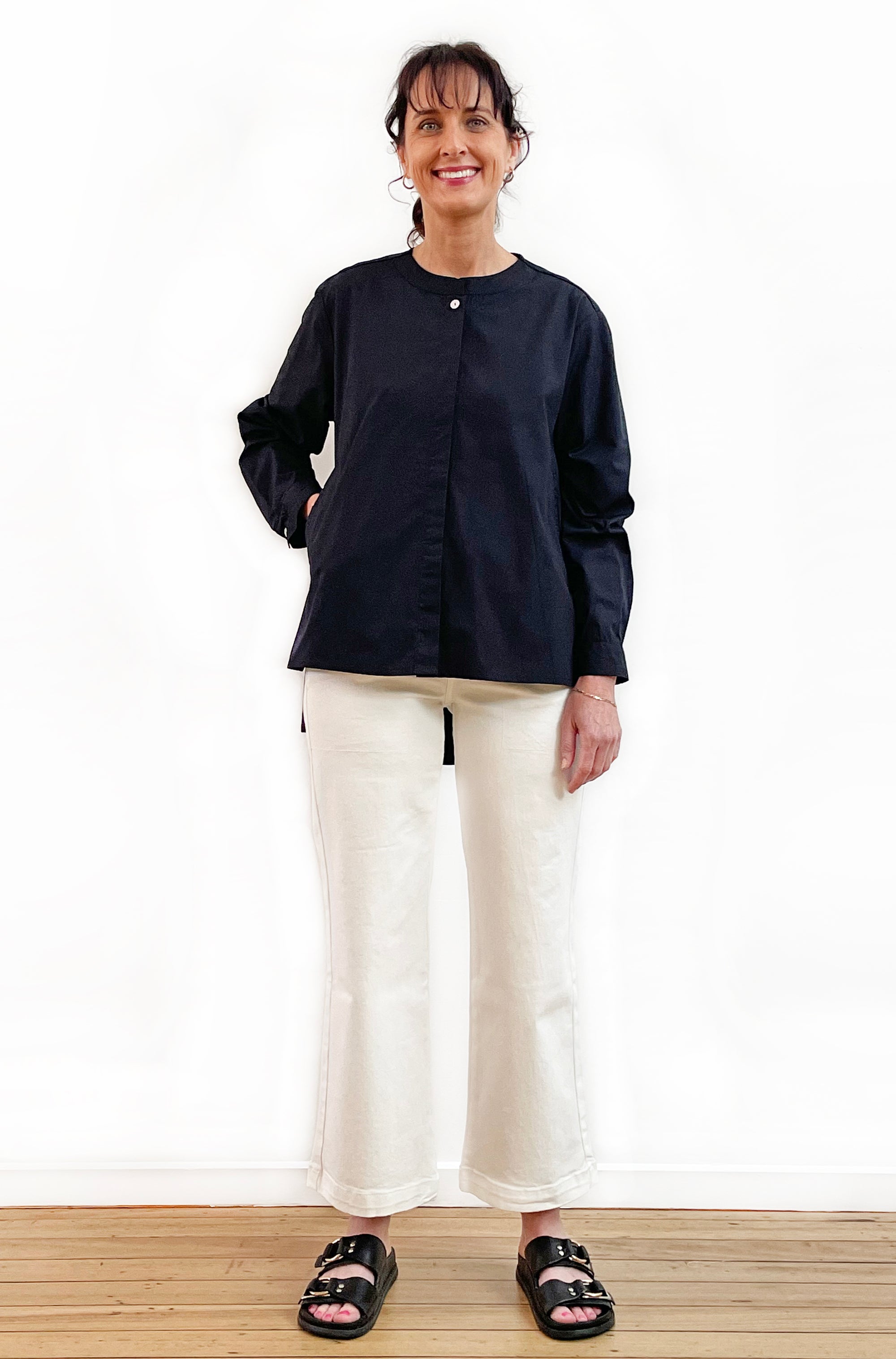 COTTON SWING SHIRT JACKET BLACK