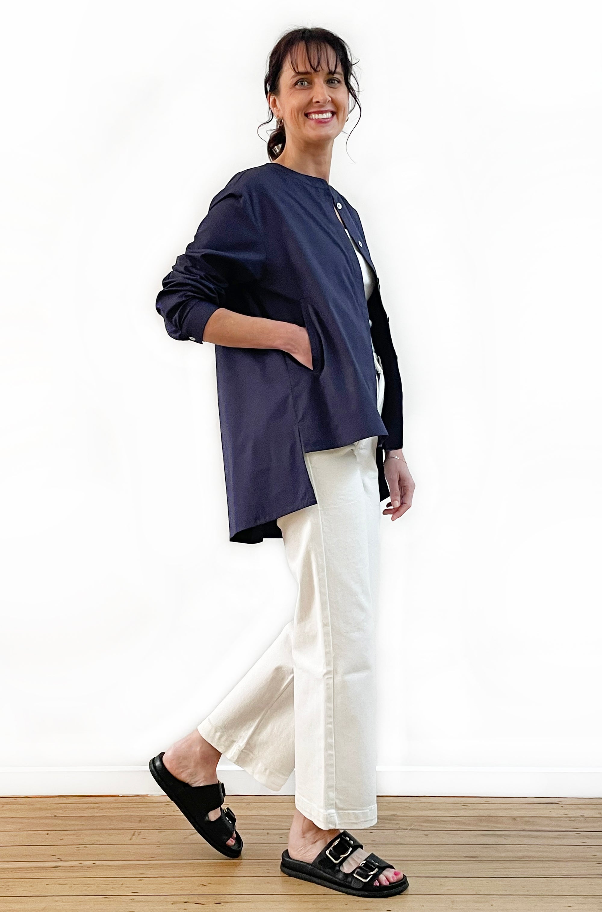 COTTON SWING SHIRT JACKET NAVY