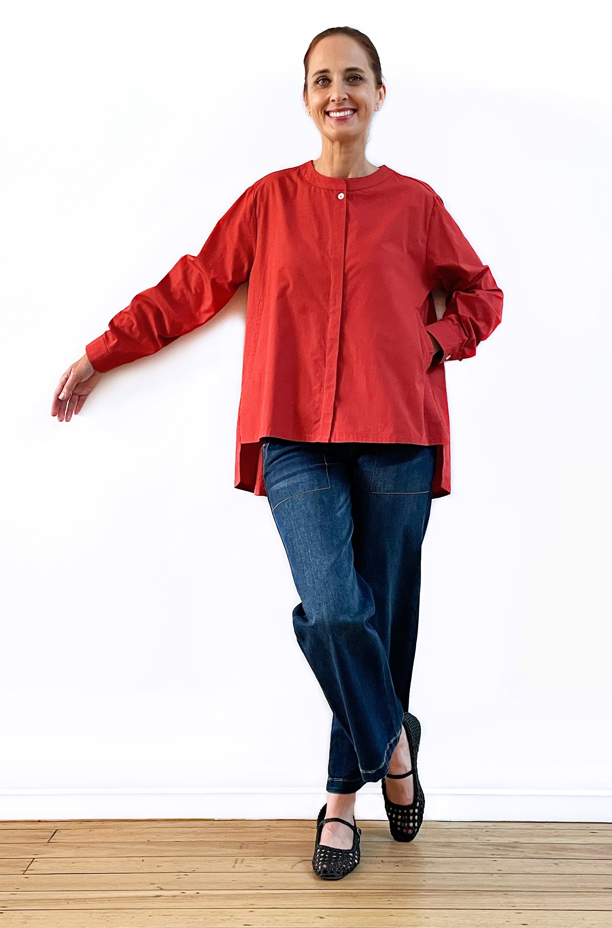 COTTON SWING SHIRT JACKET PAPRIKA