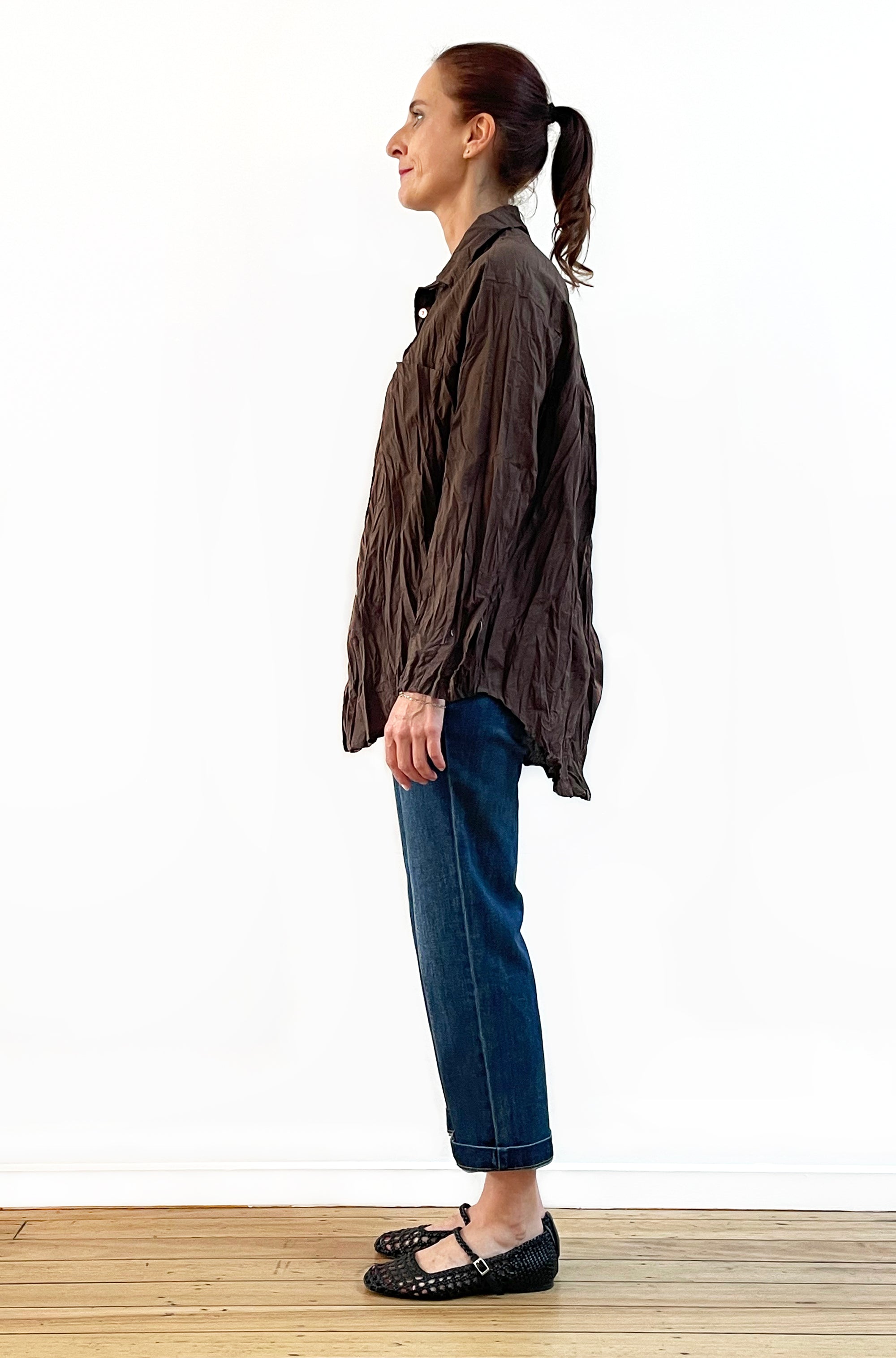 COTTON TWIST & GO SHIRT CHOCOLATE