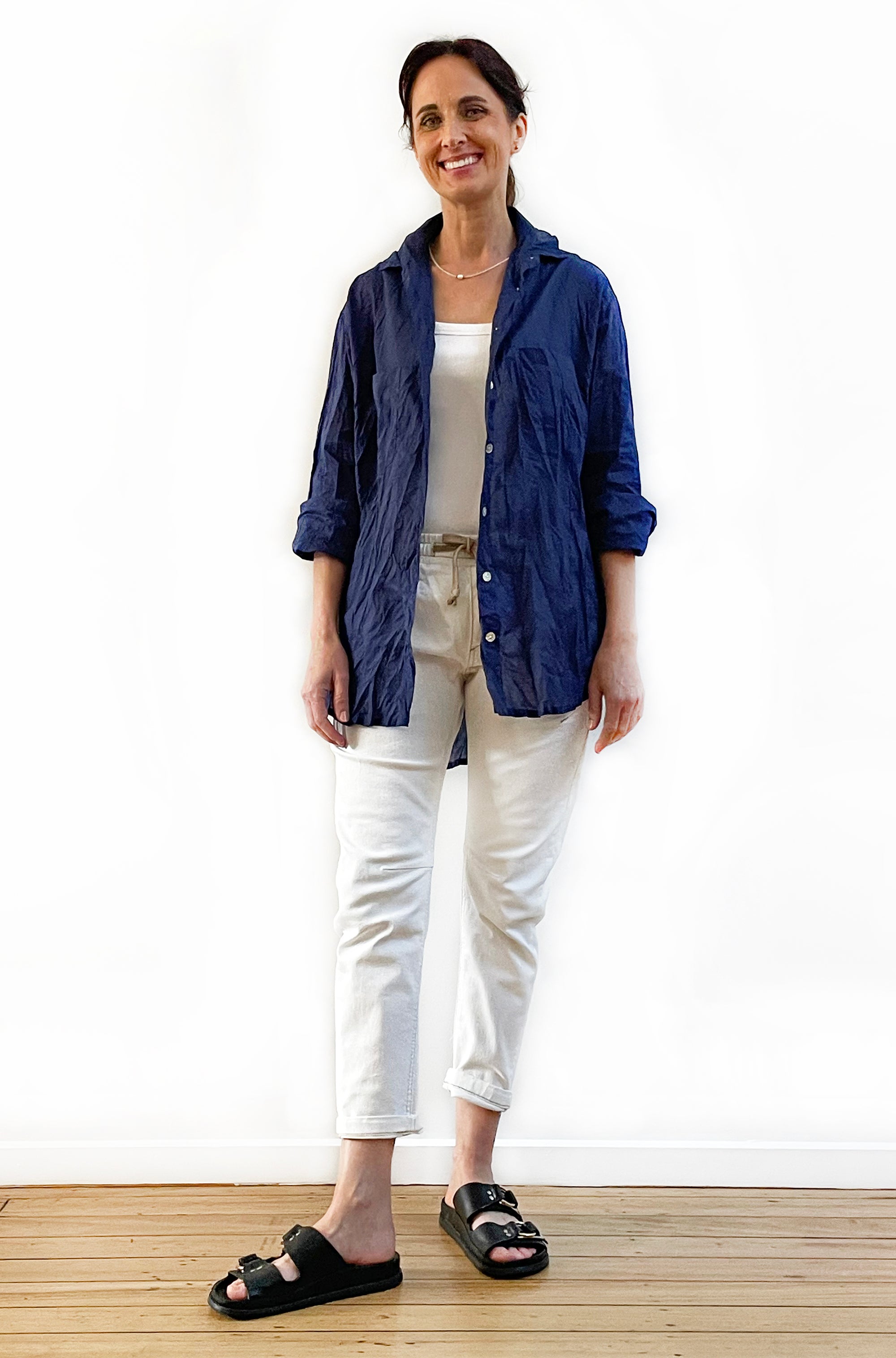 COTTON TWIST & GO SHIRT SOFT NAVY