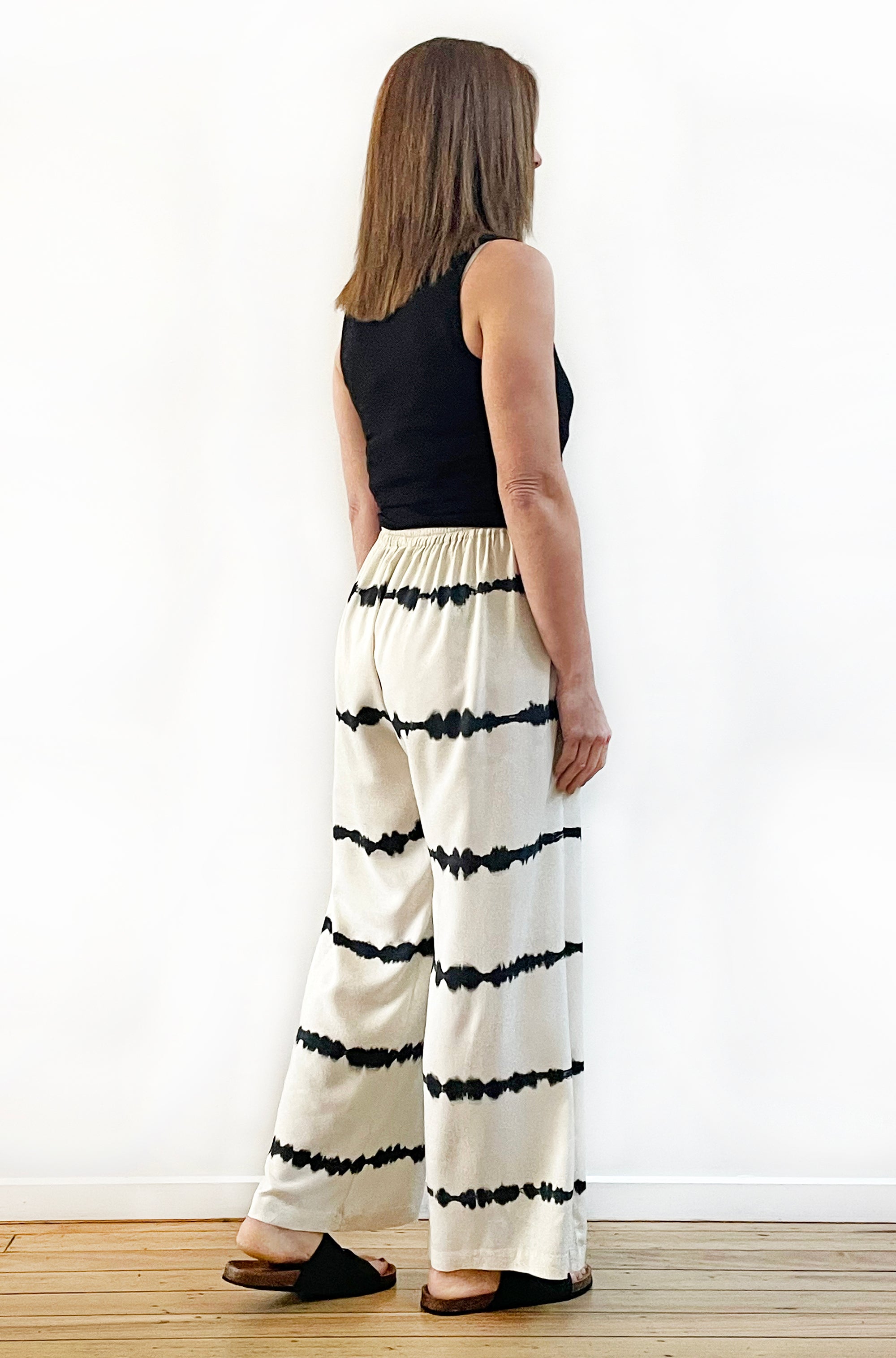 HAND DYED FULL LENGTH WIDE LEG PANT STRIPE