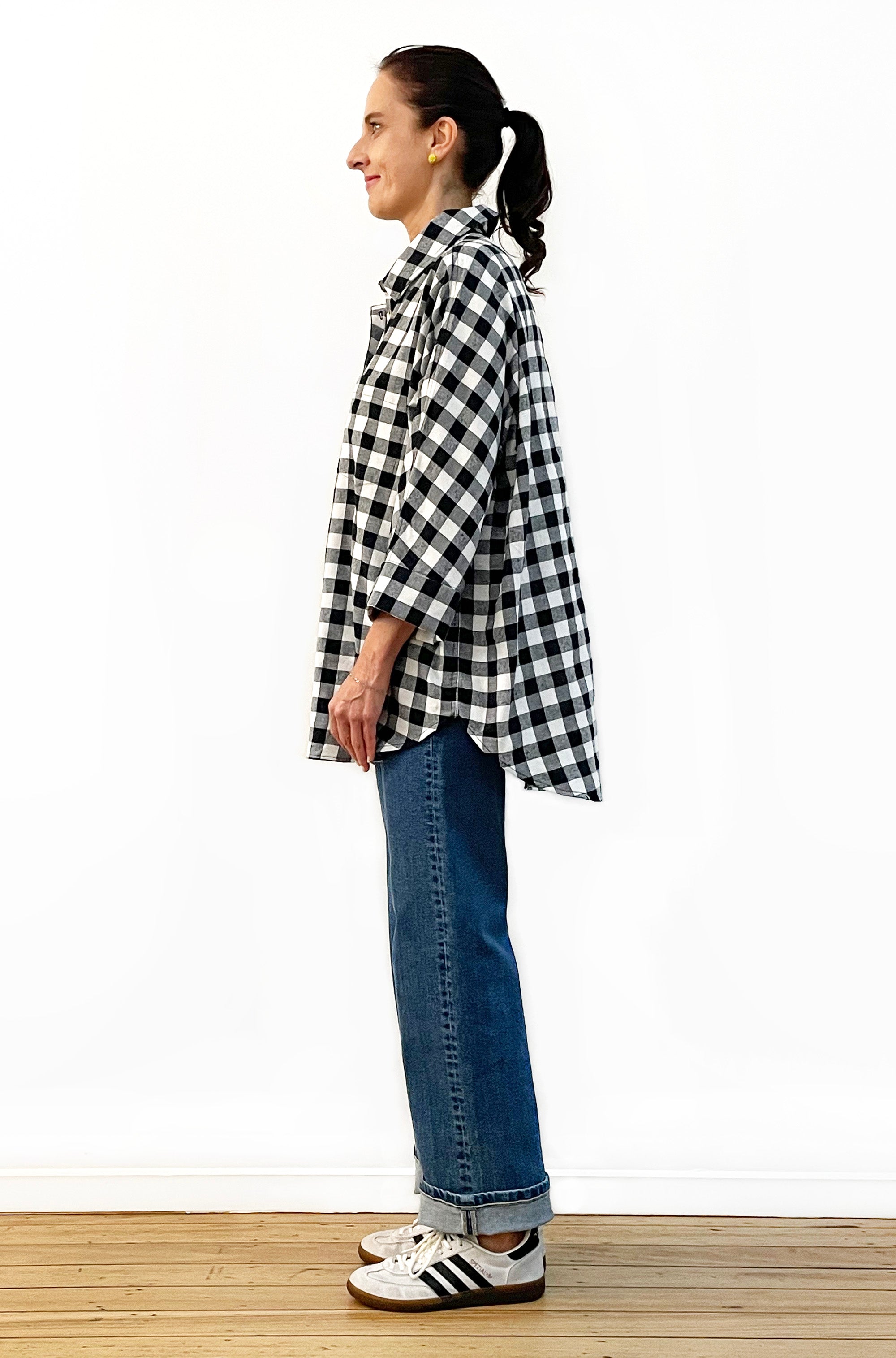 KIMONO SLEEVE SHIRT GINGHAM