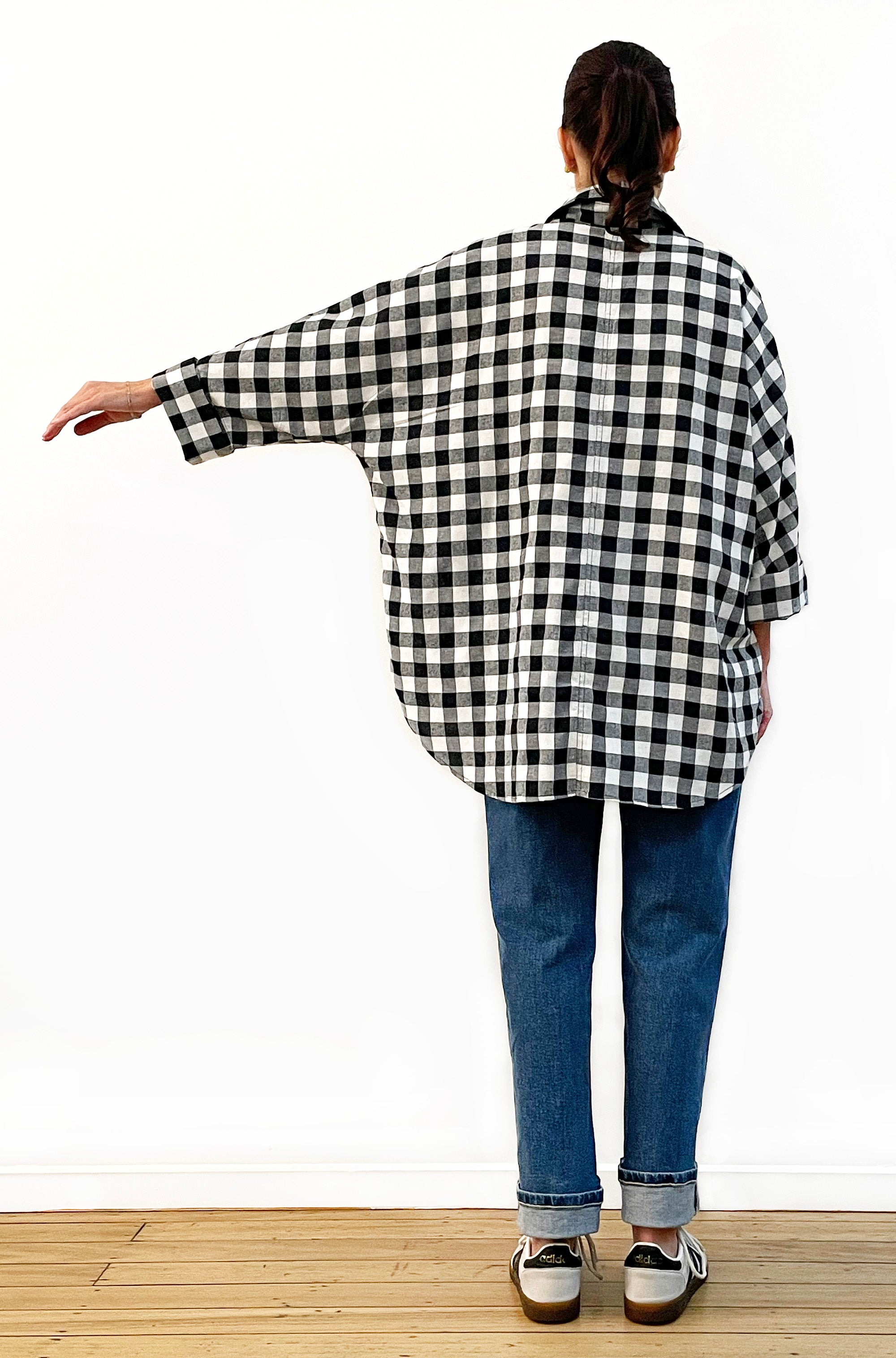 KIMONO SLEEVE SHIRT GINGHAM