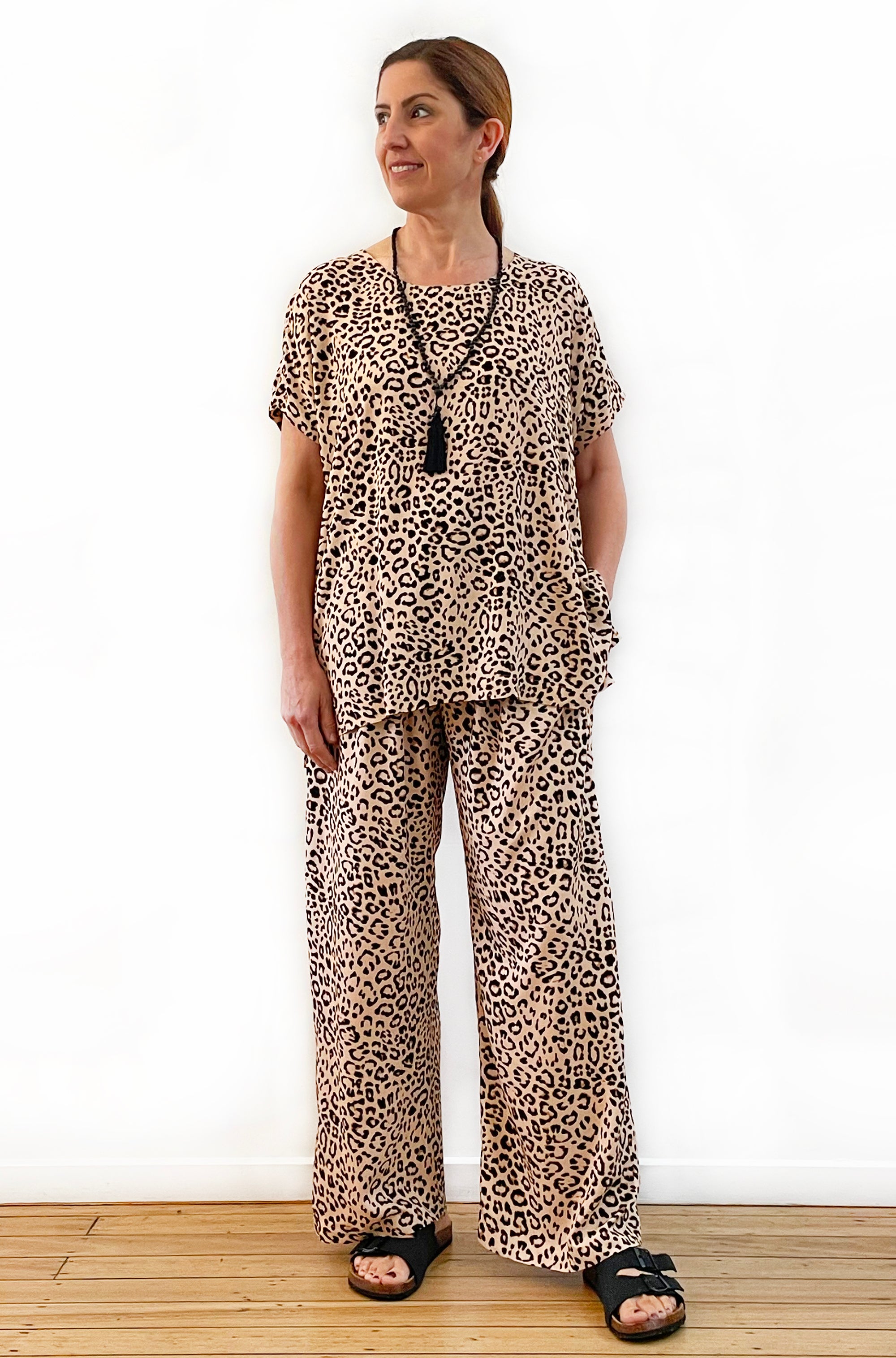 PRINT BOXY TOP LEOPARD