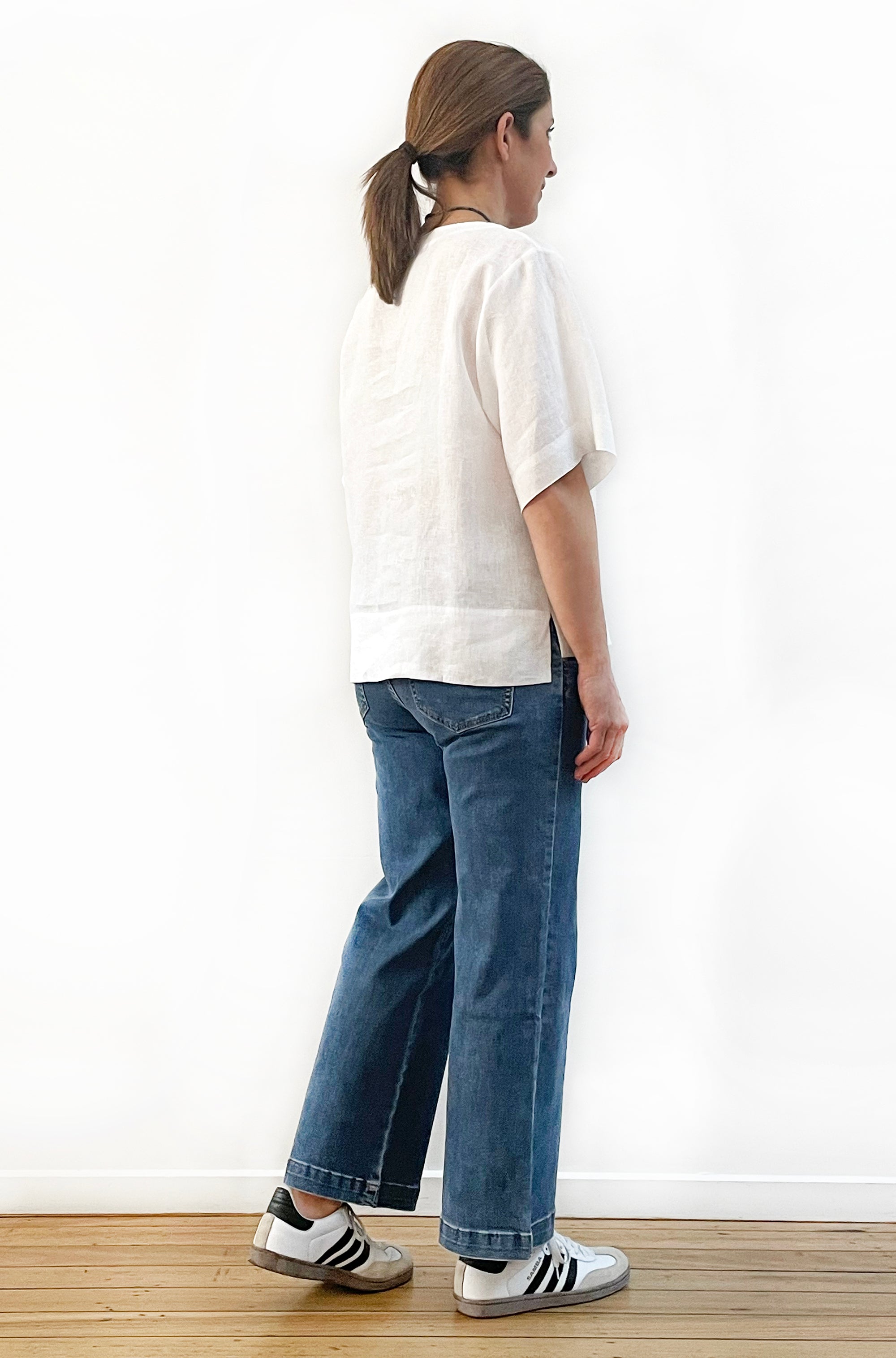 LINEN BOXY TOP WHITE