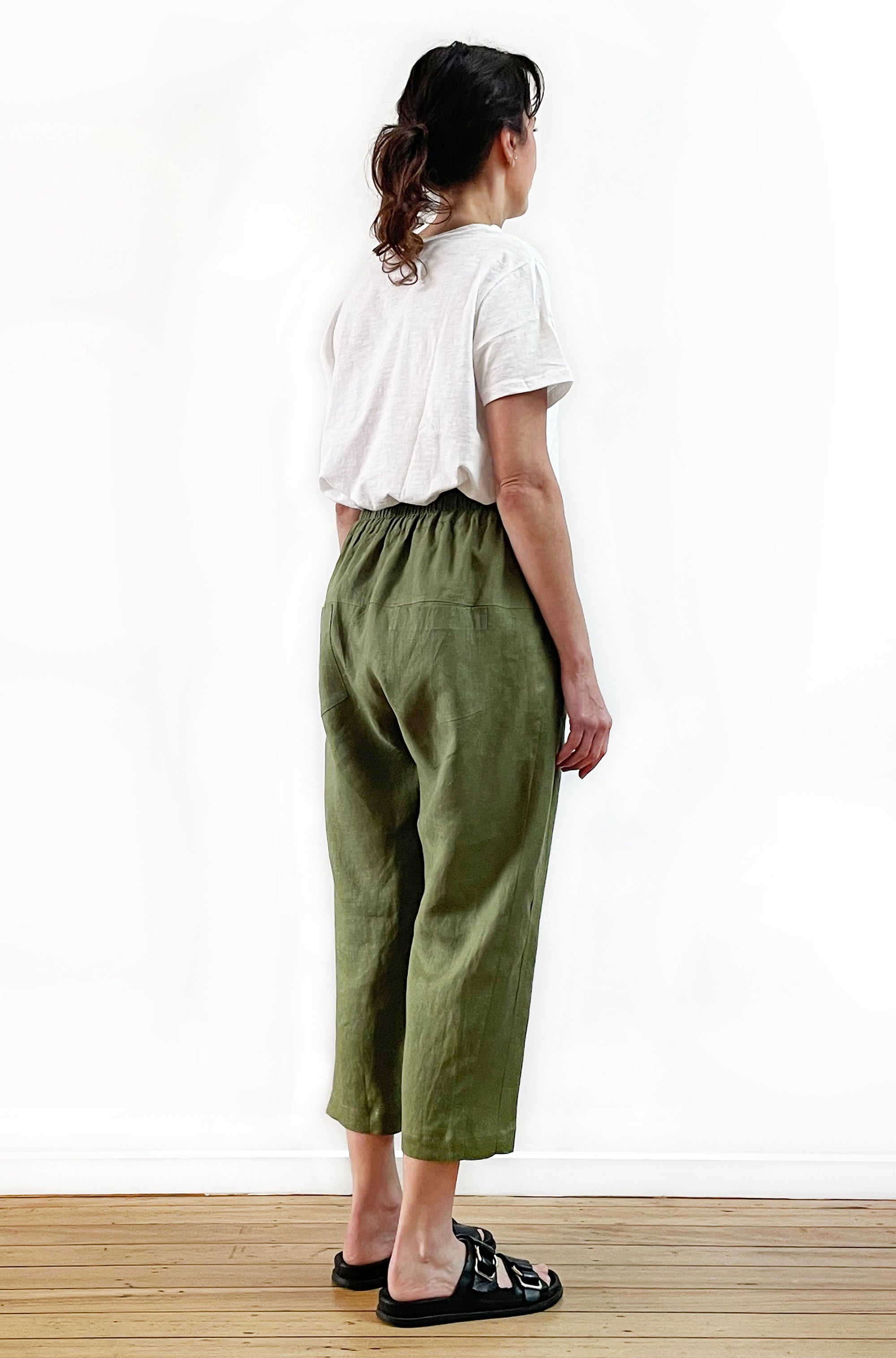 LINEN POCKET PANT GRASS GREEN