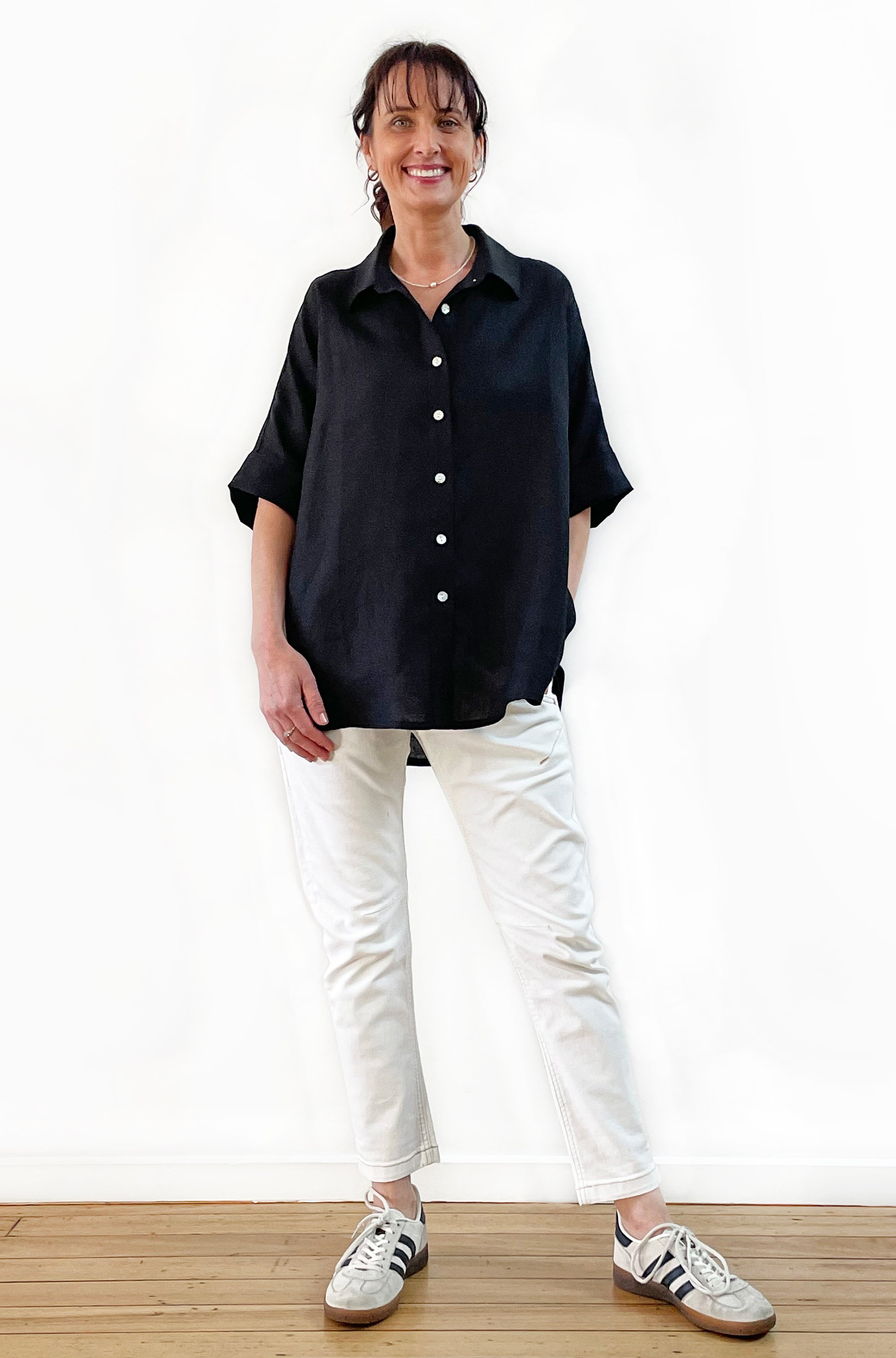 LINEN RELAXED SHIRT BLACK