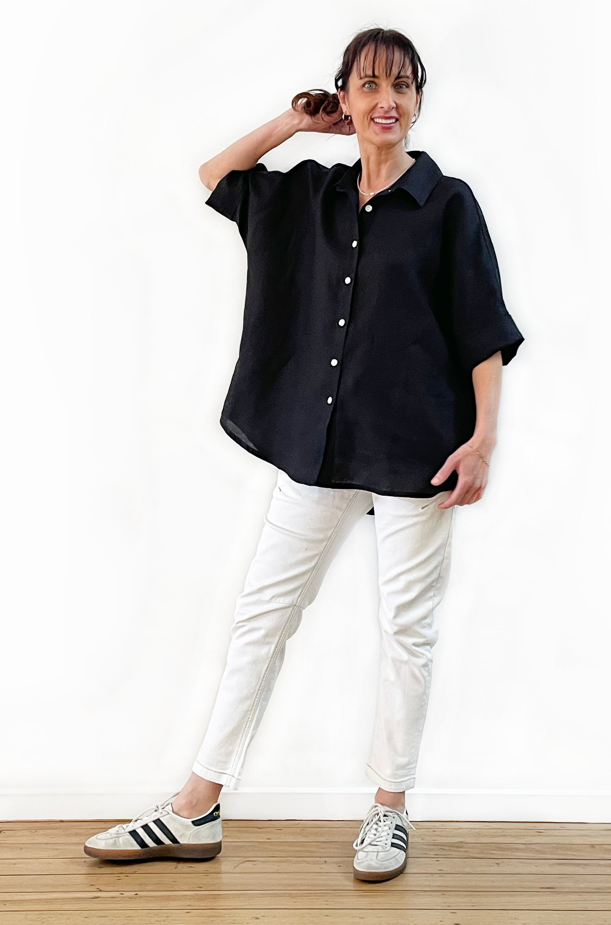 LINEN RELAXED SHIRT BLACK