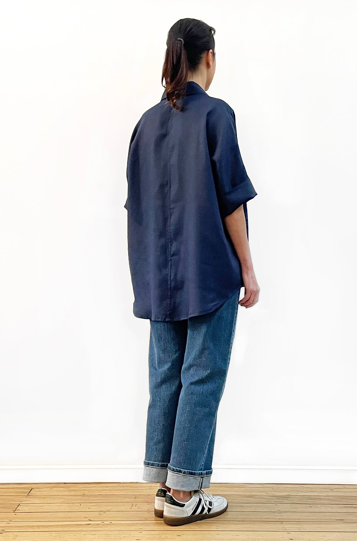 LINEN RELAXED SHIRT NAVY