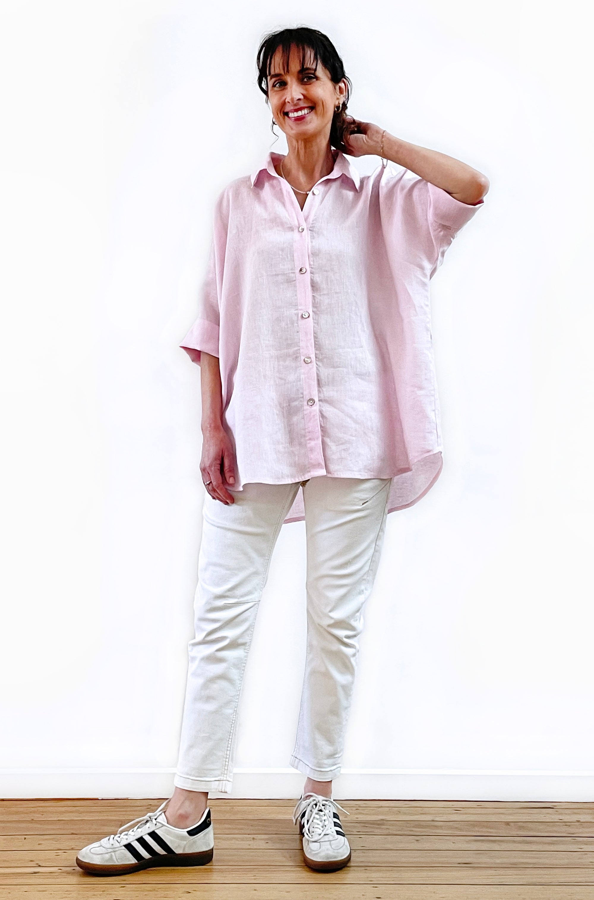 LINEN RELAXED SHIRT SOFT PINK