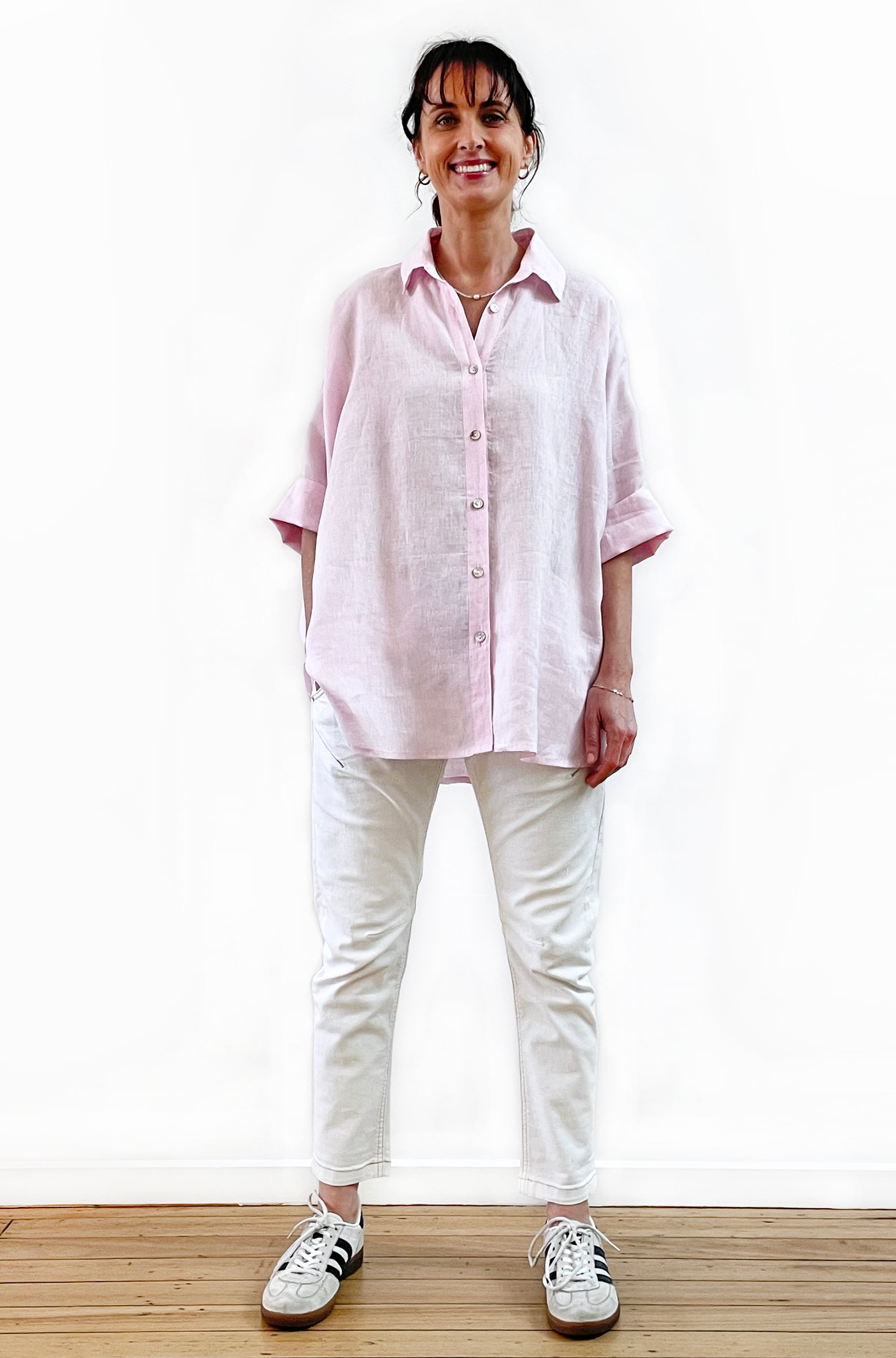 LINEN RELAXED SHIRT SOFT PINK