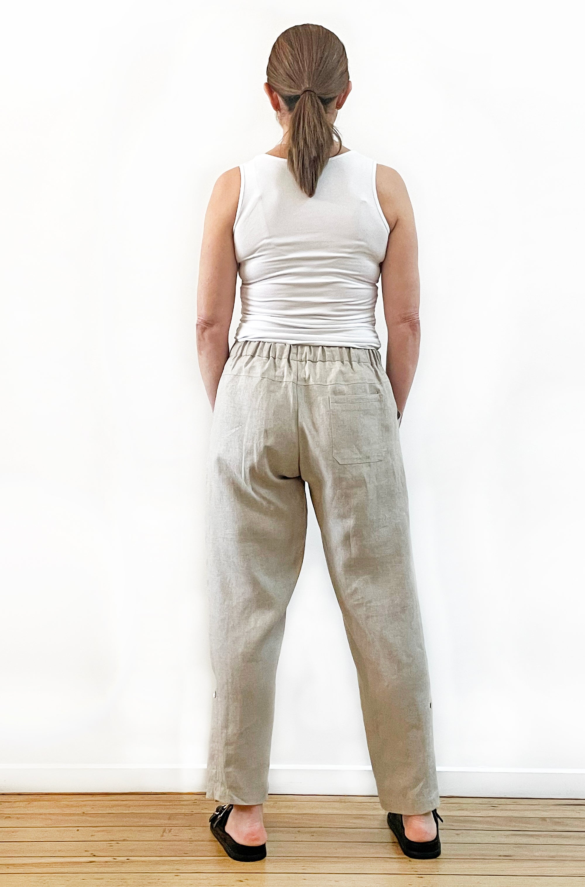 LINEN ROLL UP PANT NATURAL