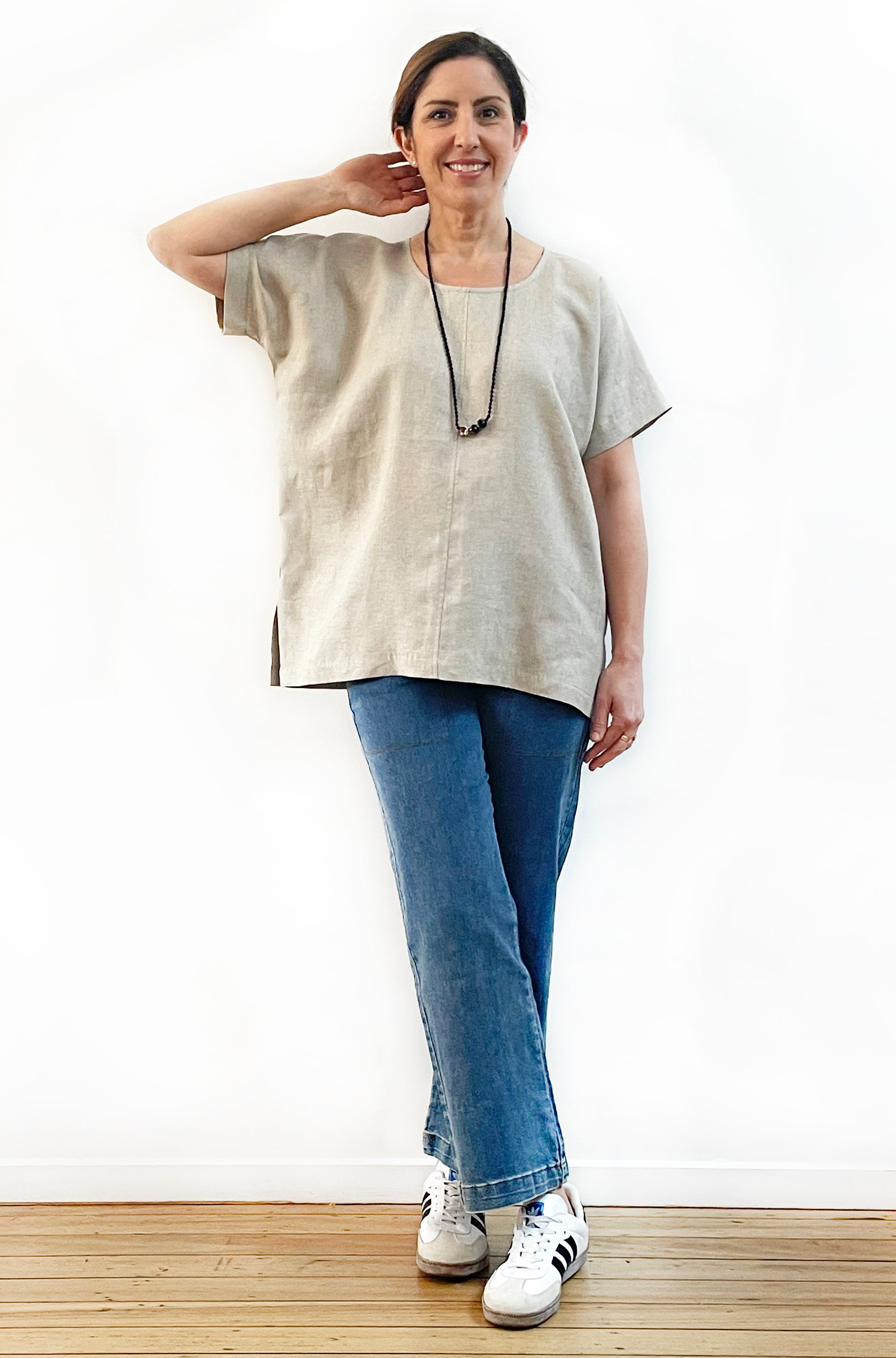 LINEN TEE TOP NATURAL