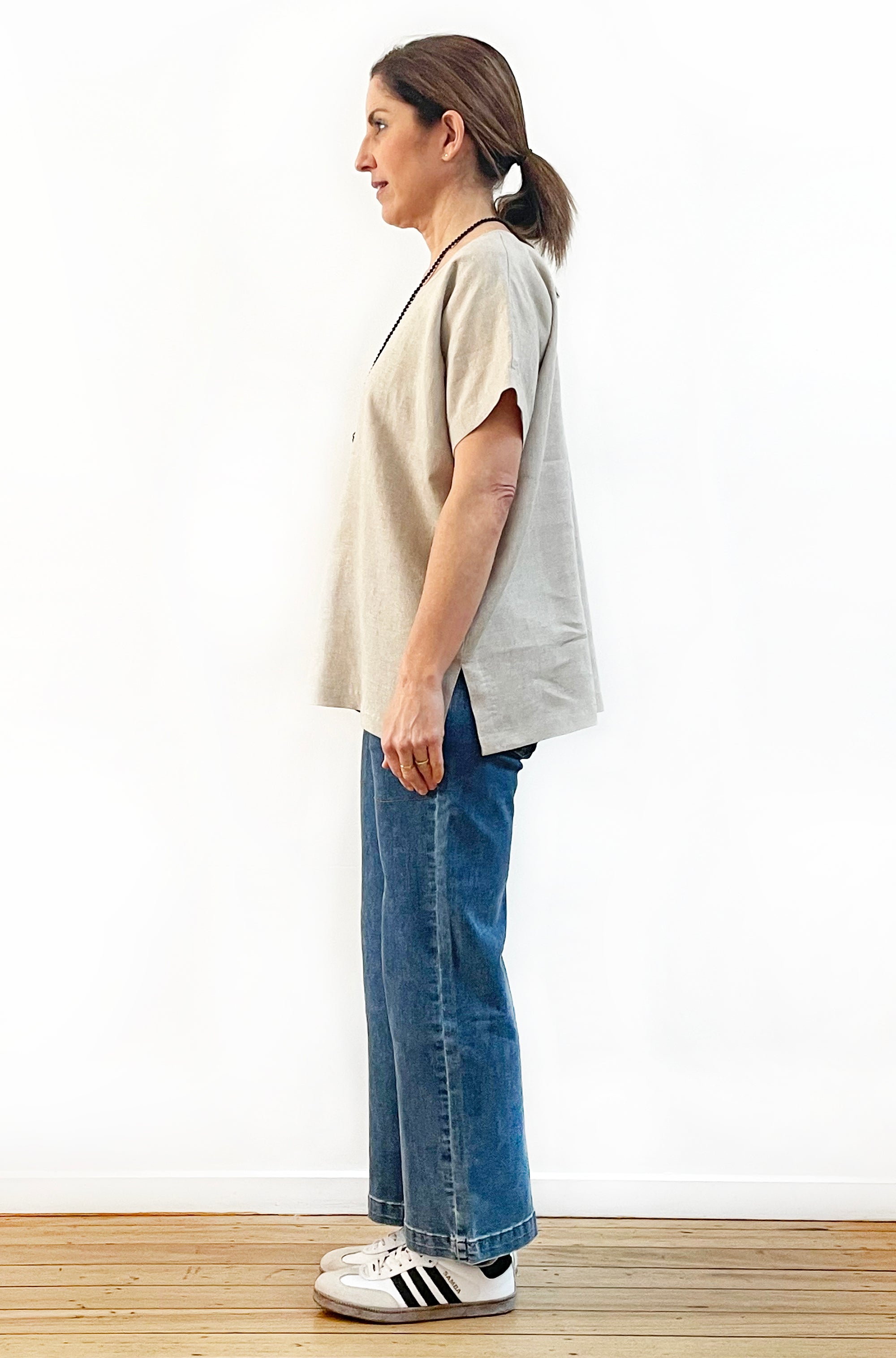 LINEN TEE TOP NATURAL