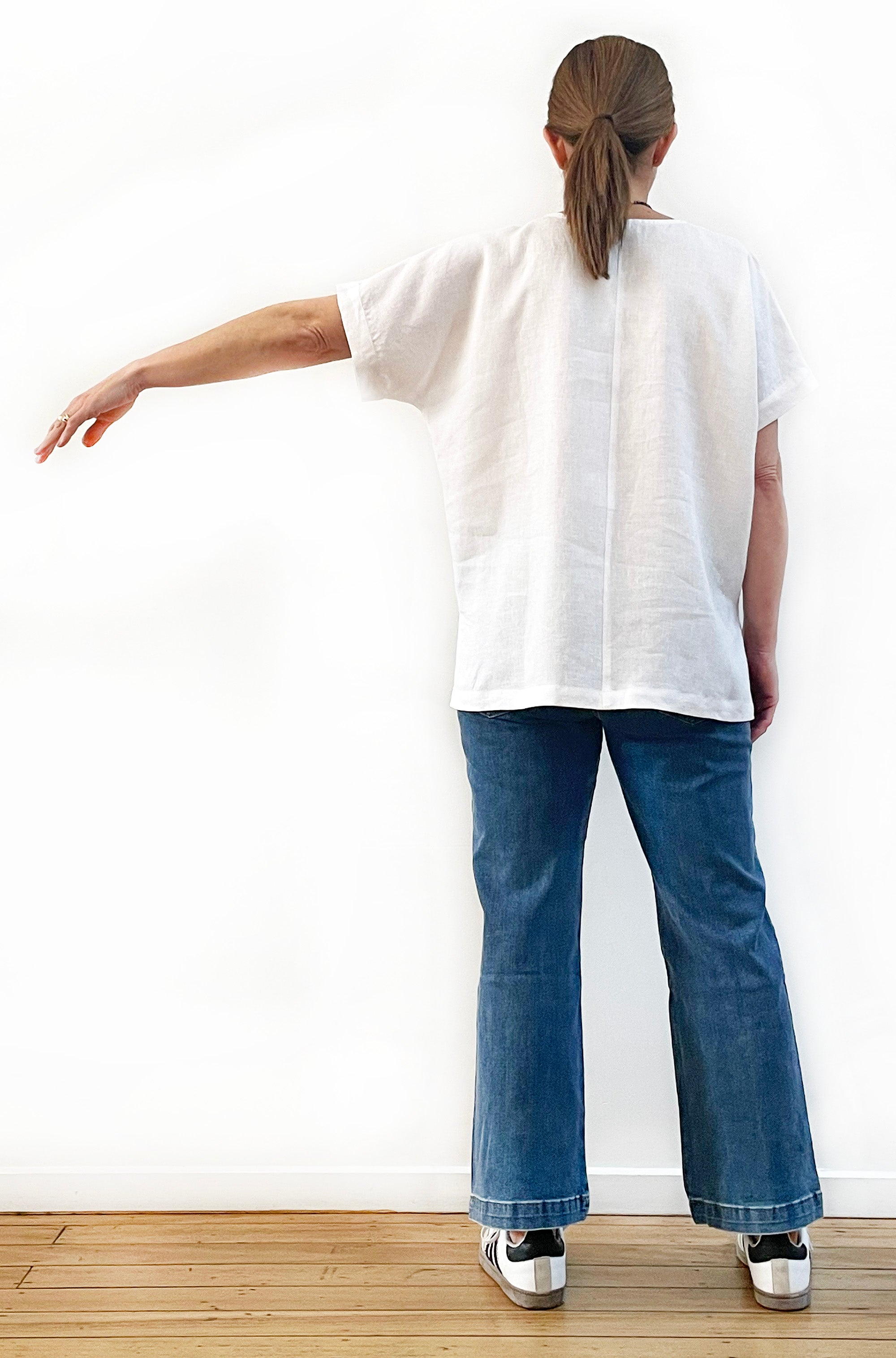 LINEN TEE TOP WHITE