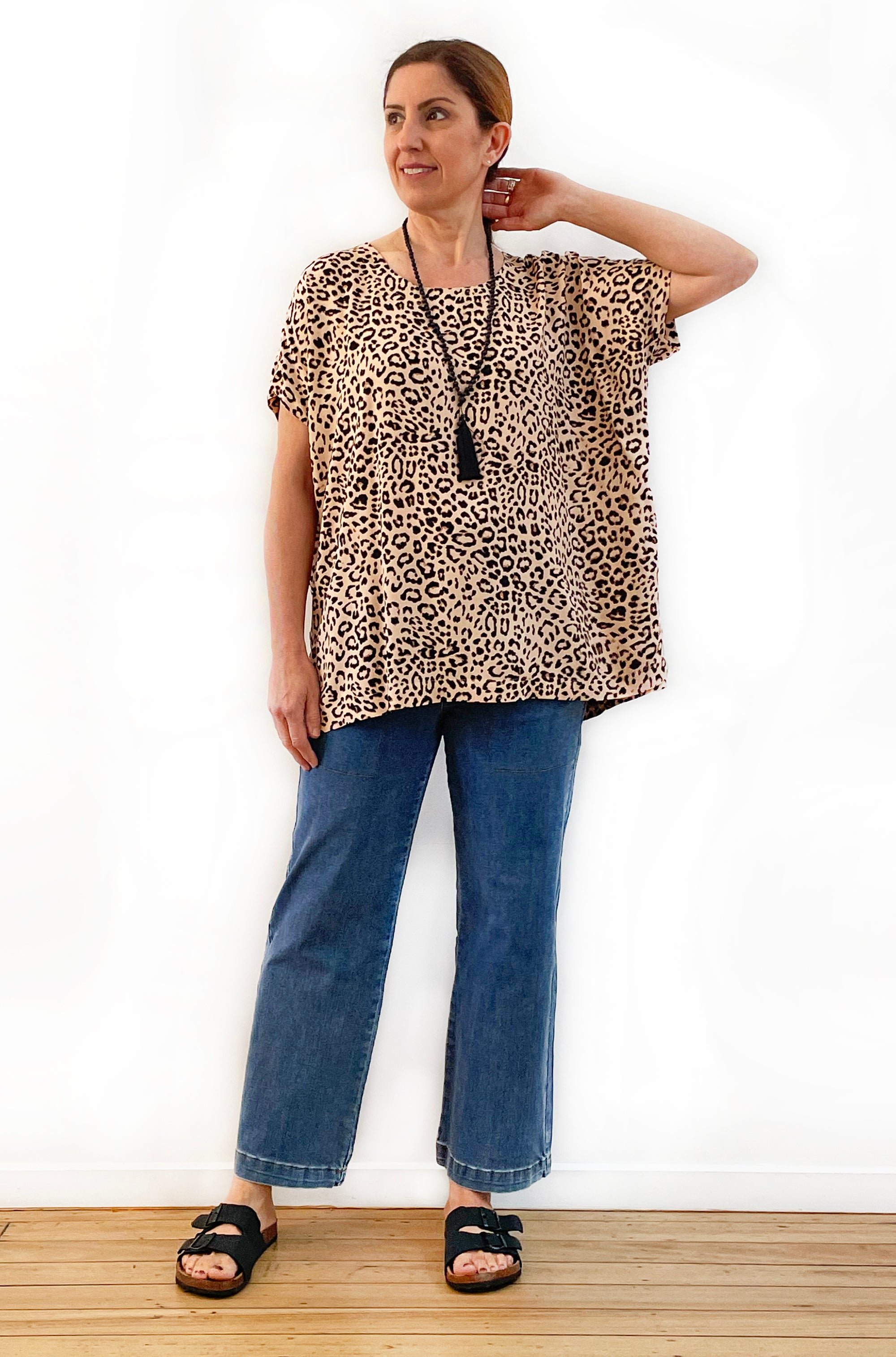 PRINT BOXY TOP LEOPARD