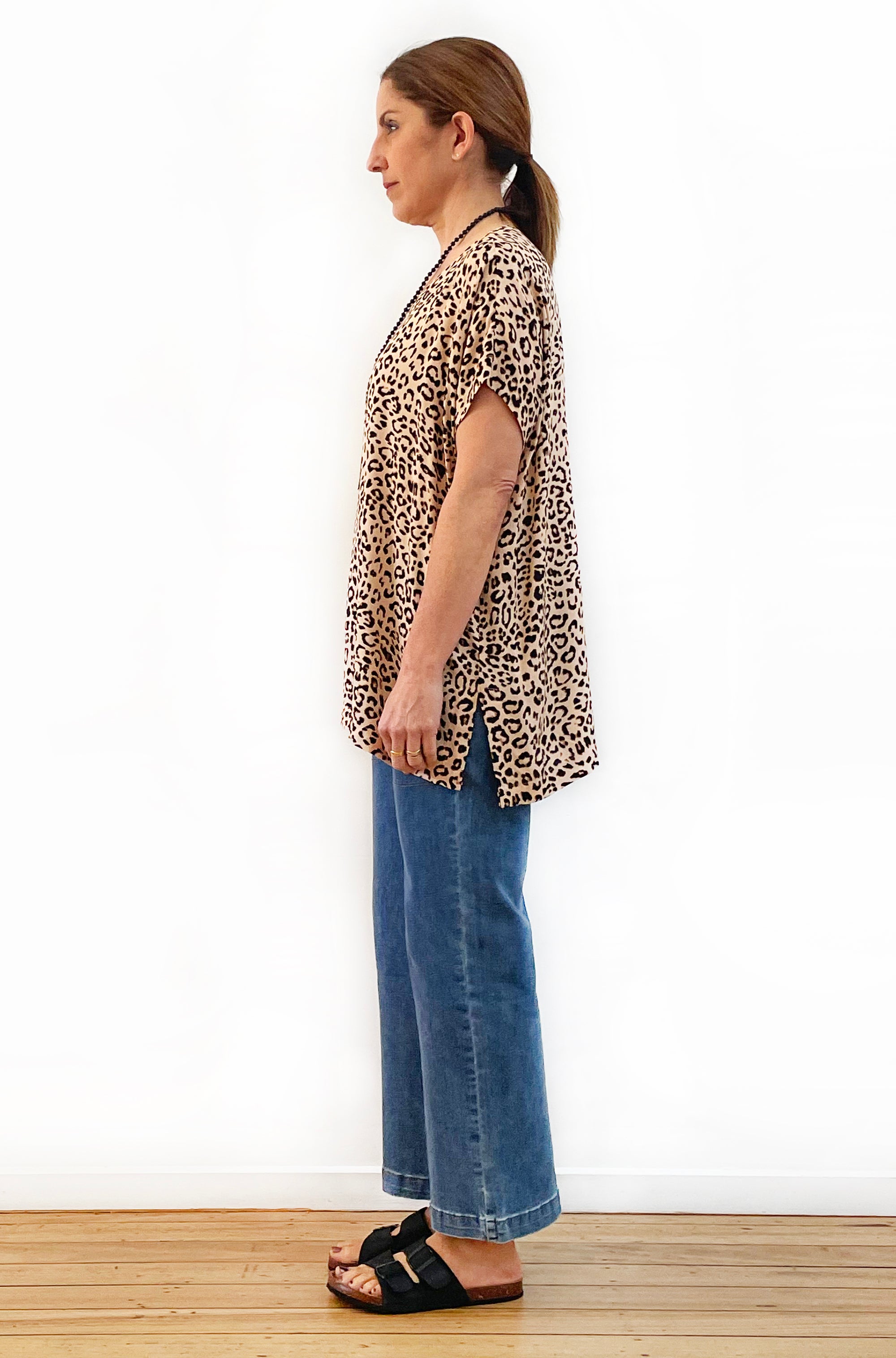 PRINT BOXY TOP LEOPARD