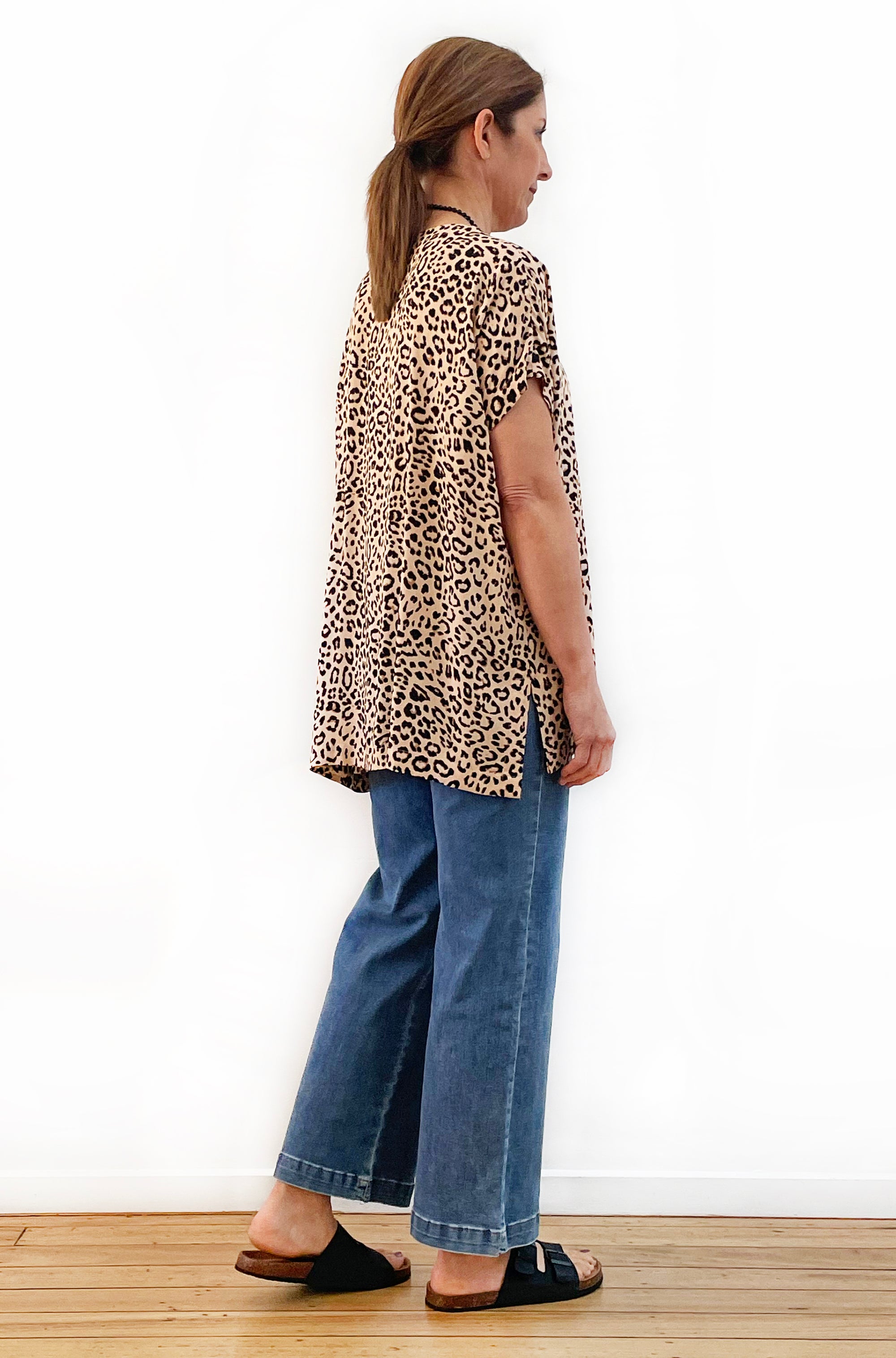 PRINT BOXY TOP LEOPARD